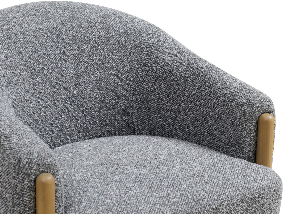 Suzie barrel style chair in Luxe boucle