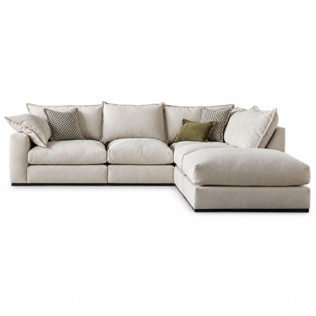 Lennox 4 piece modular chaise sofa group & footstool (left or right facing sofa)