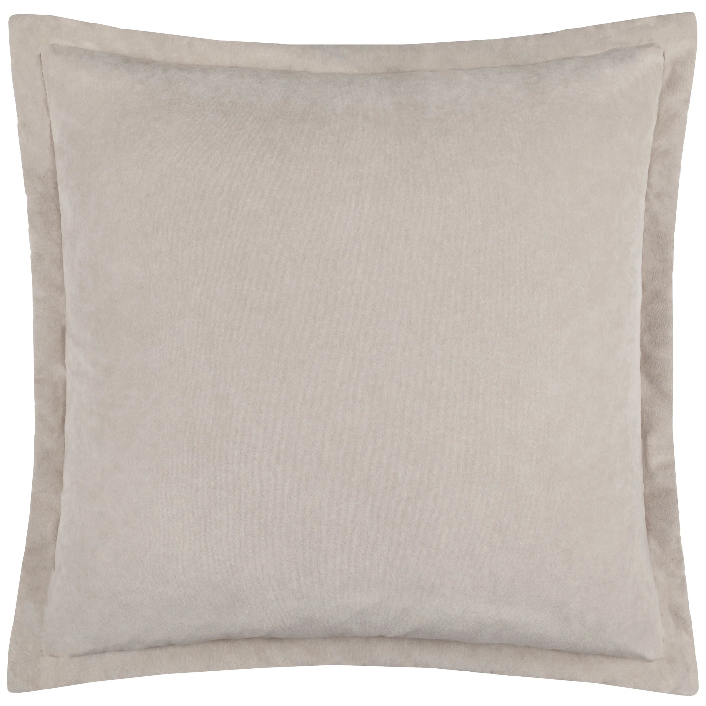 Eclipse soft plush velvet cushion with contrast trim 60 x 60cm Quartz