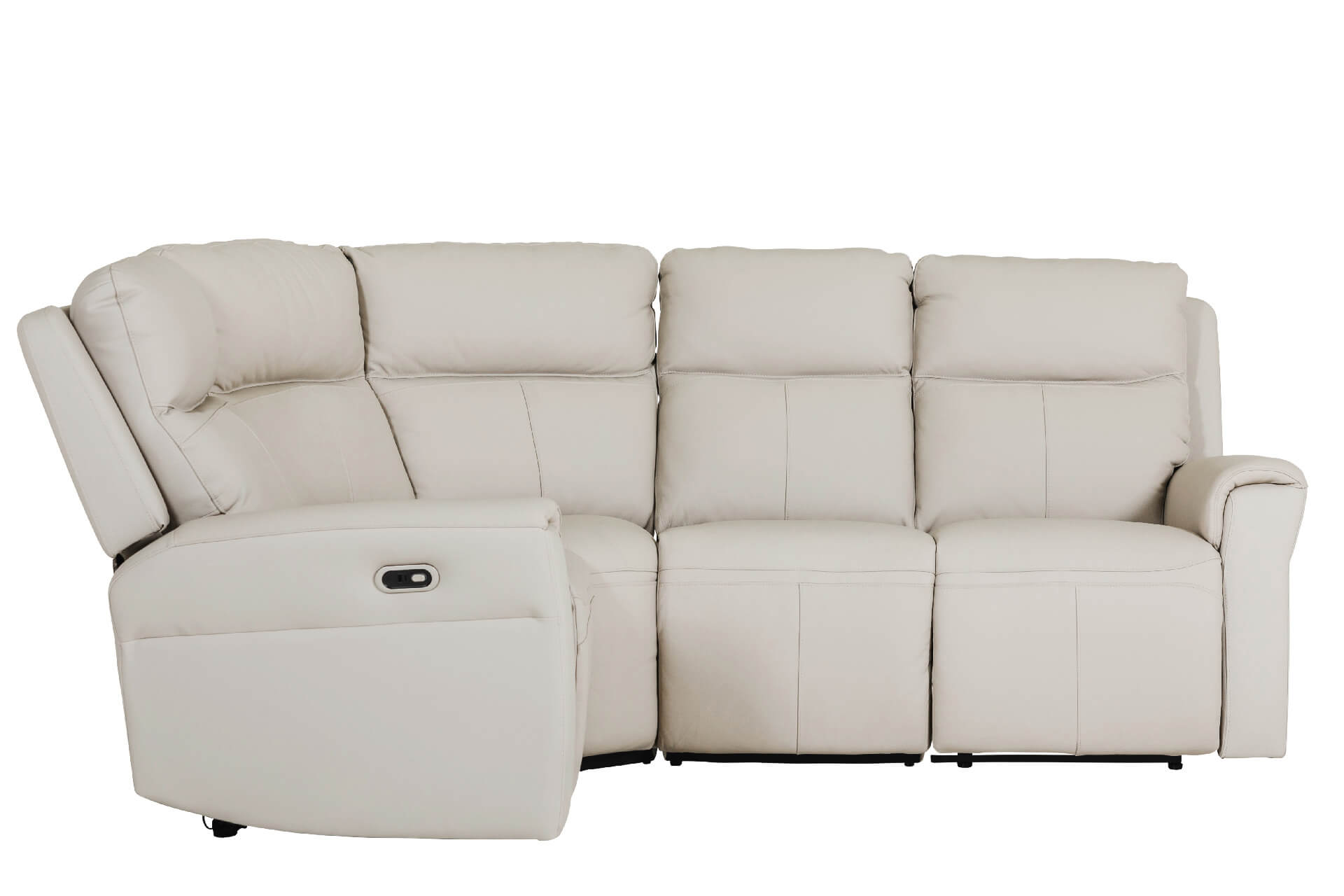 Rennie 4 piece electric reclining corner group sofa in full leather (left or right sided corner)