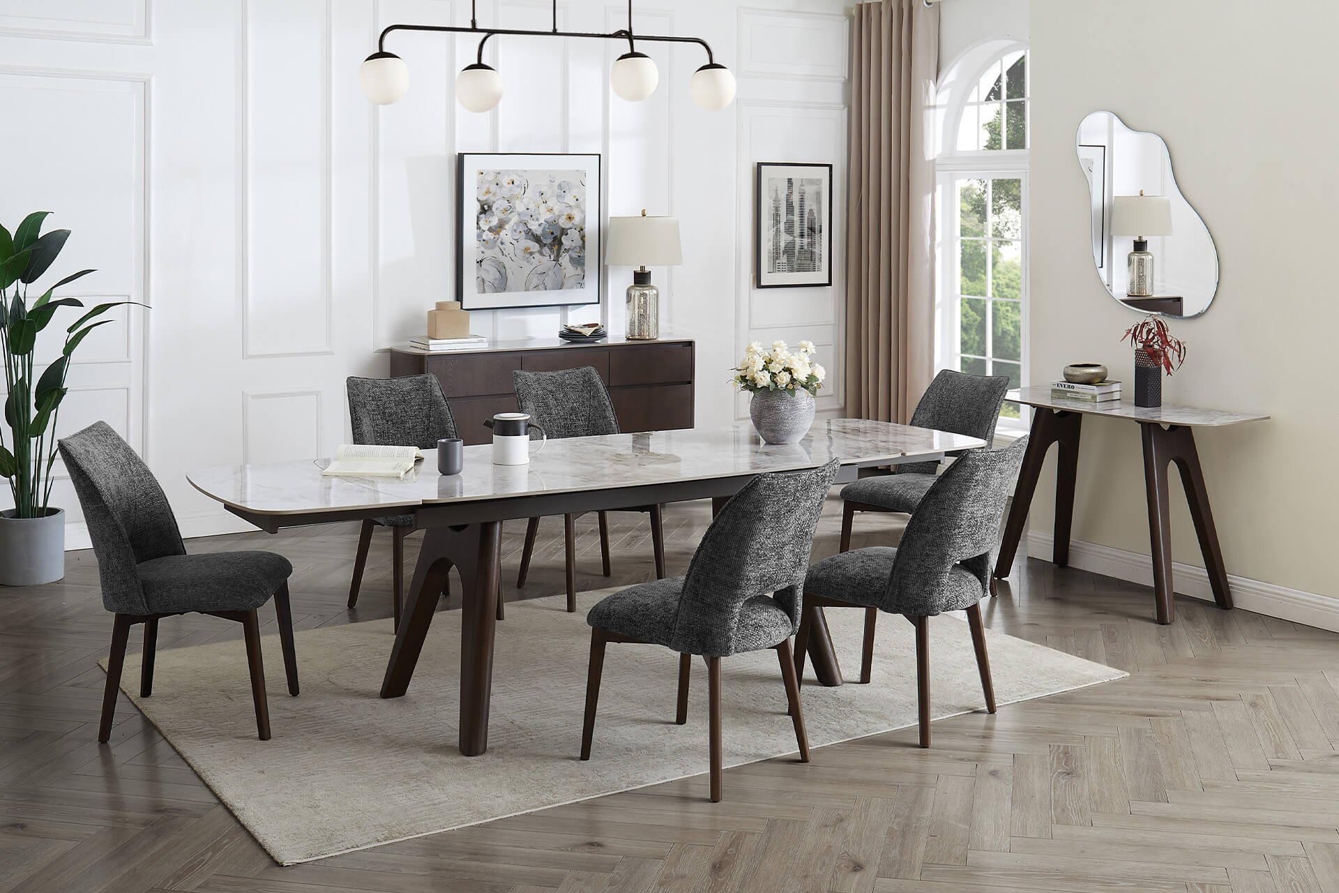 Valley chenille weave dining chair