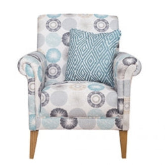 York petite accent chair in cream boucle fabric