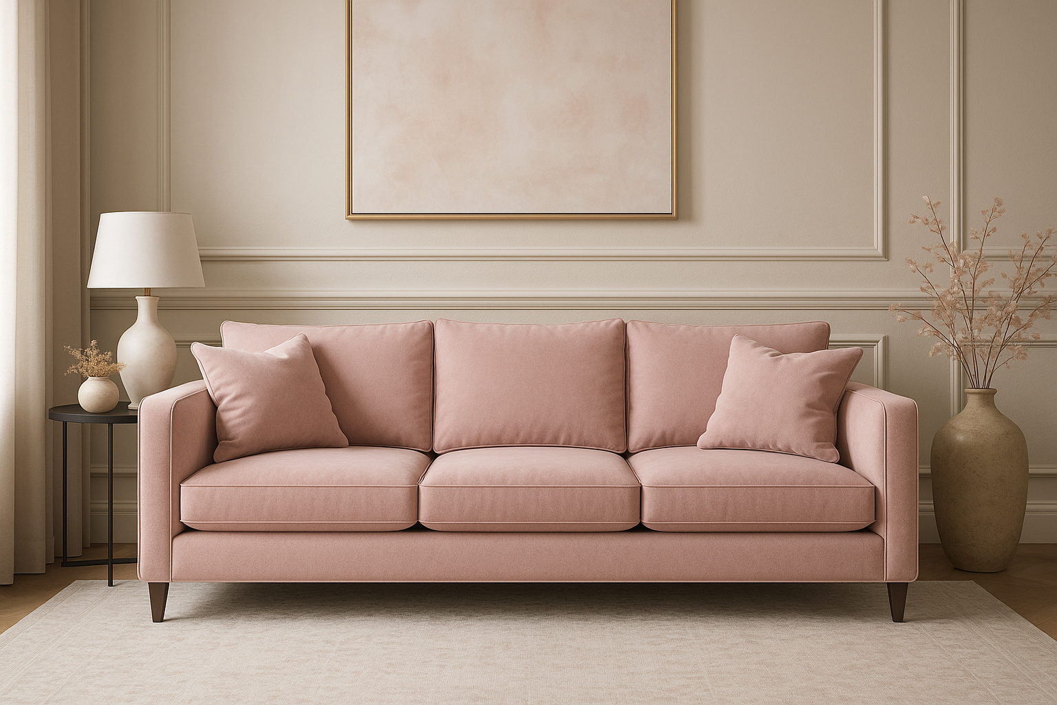 pink 3 seater sofa