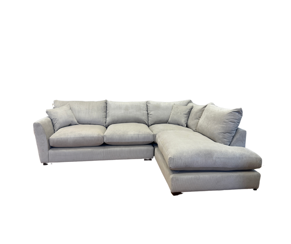 Seattle 2 piece right facing corner sofa in Sorrento Taupe cord chenille fabric