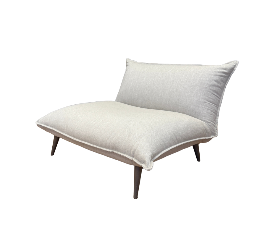 Loaf Soft Spot Pillow style armless chair in clever vintage linen