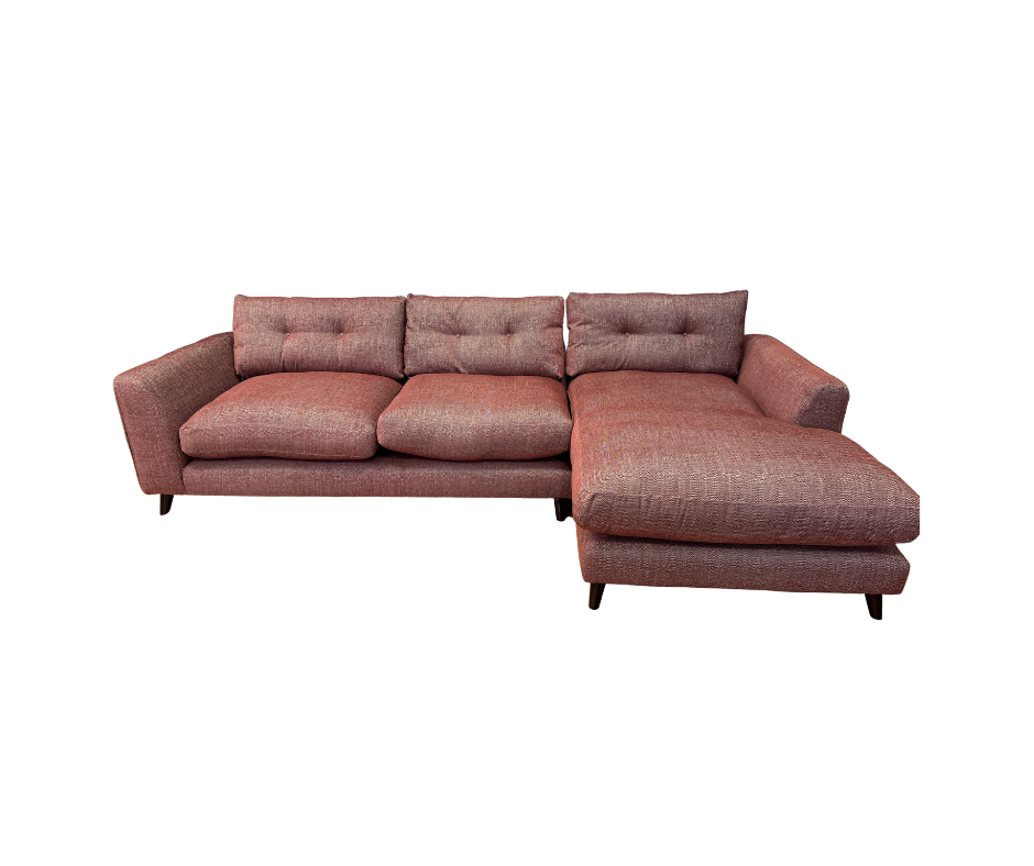 Grand Designs Farnham right facing 2 piece chaise sofa in terracotta mix weave