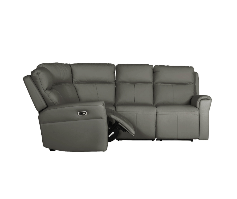 Rennie 4 piece electric reclining corner group sofa in full leather (left or right sided corner)