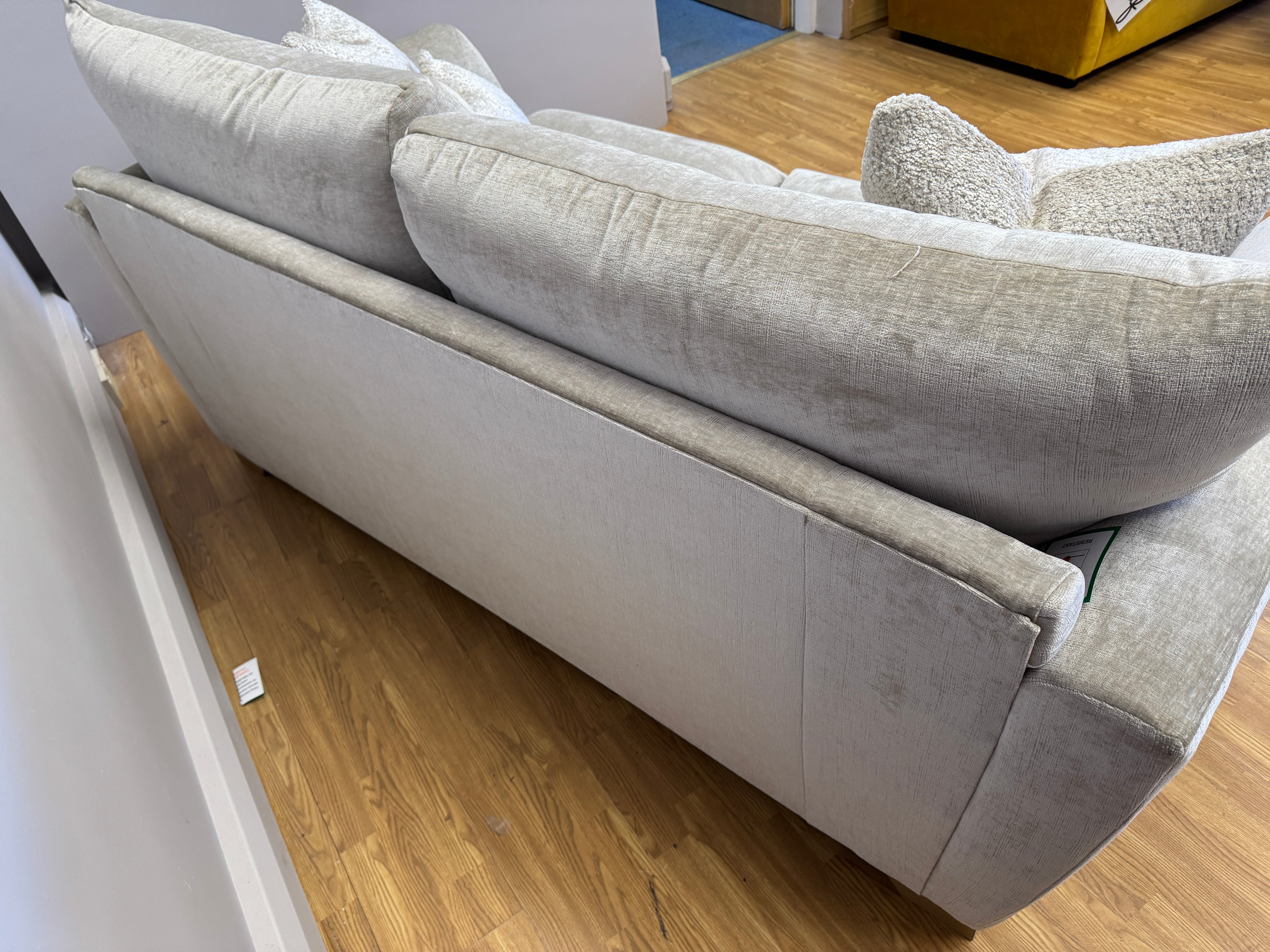 Mala 3 seater standard back sofa in Dion Husk (champagne chenille) fabric