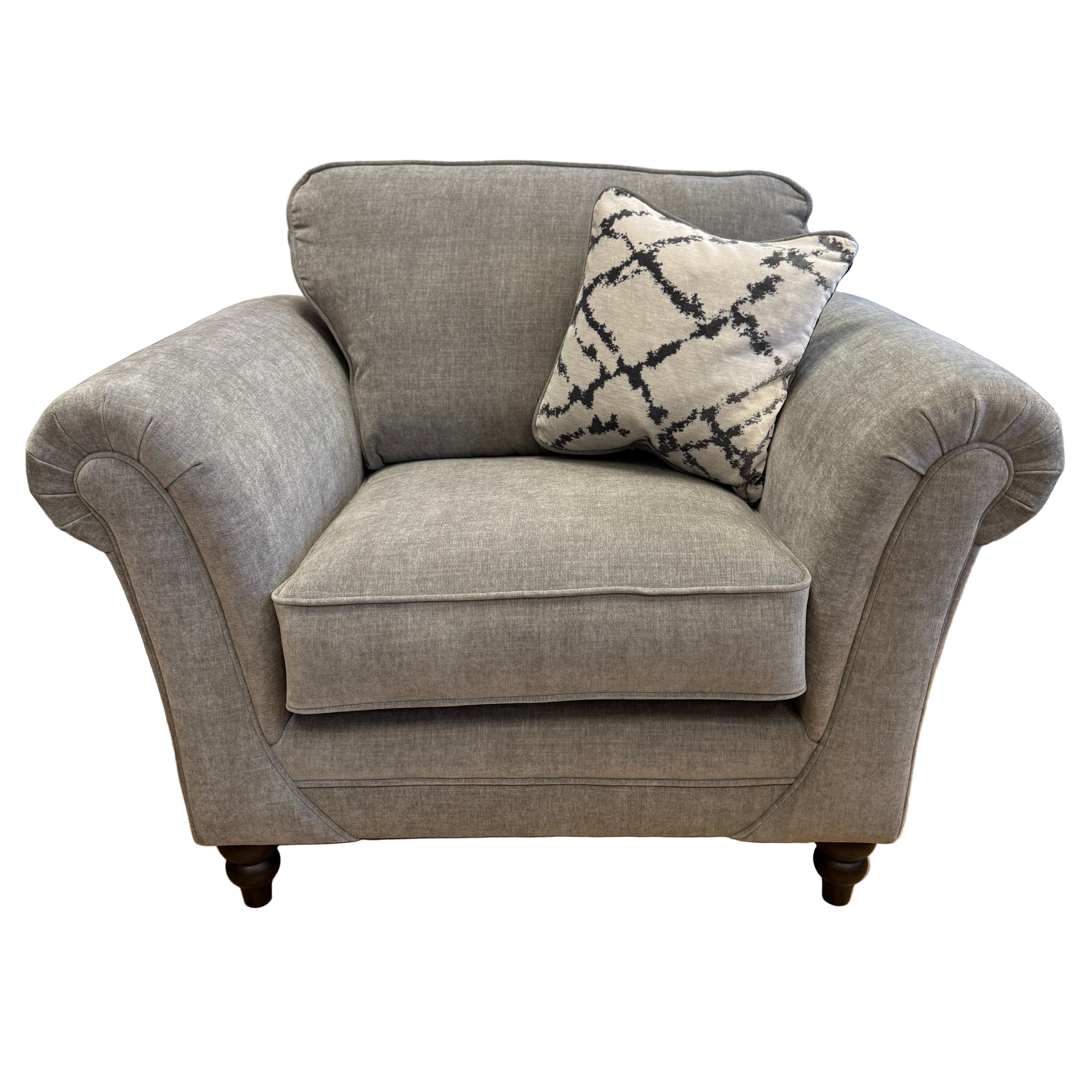 Danbury armchair in Ellis Koala (dark grey) fabric