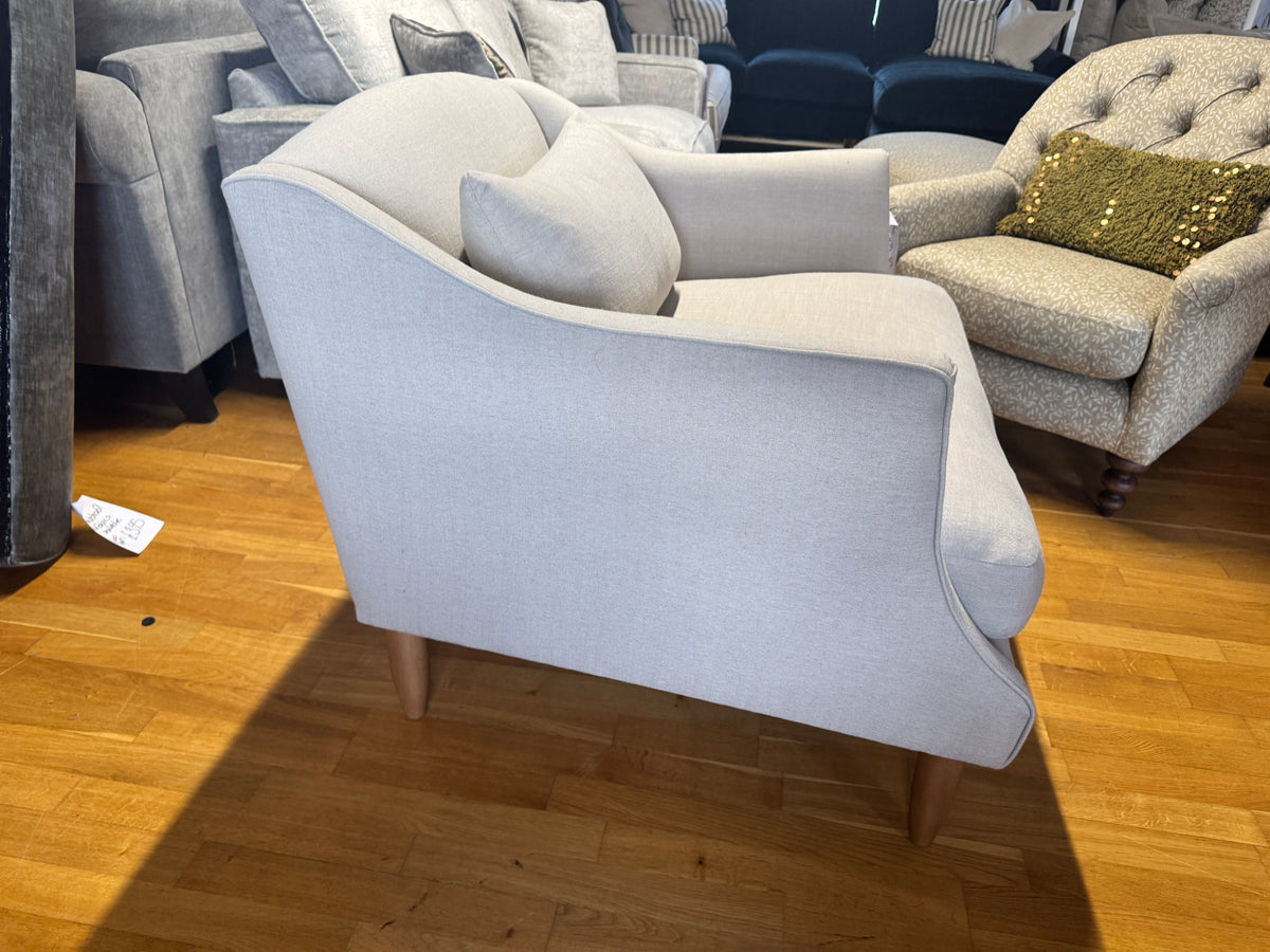 Haygarth loveseat / cuddle chair in natural linen fabric