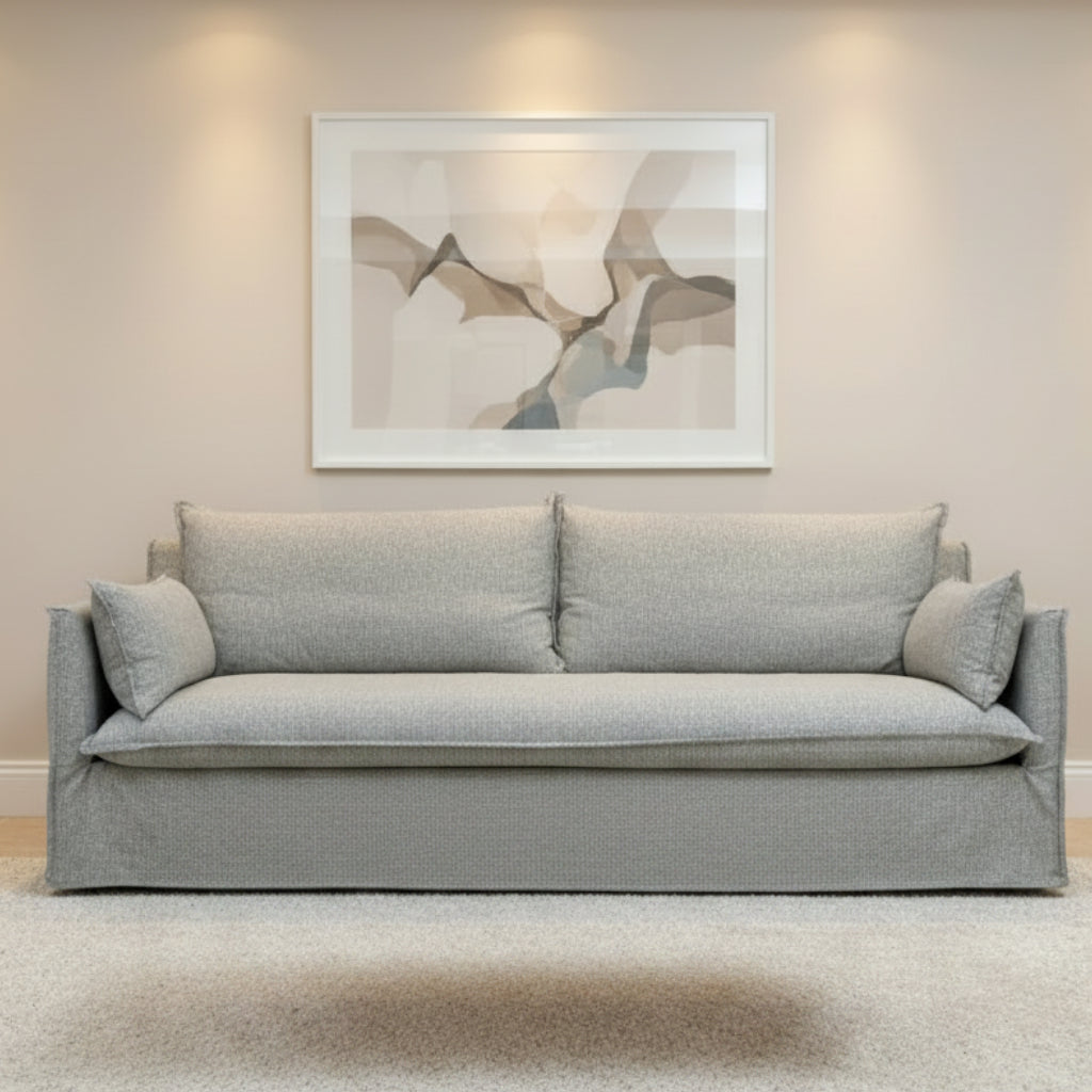 Sofa.com Issac large 4 seater sofa with removable covers in grey mix weave fabric