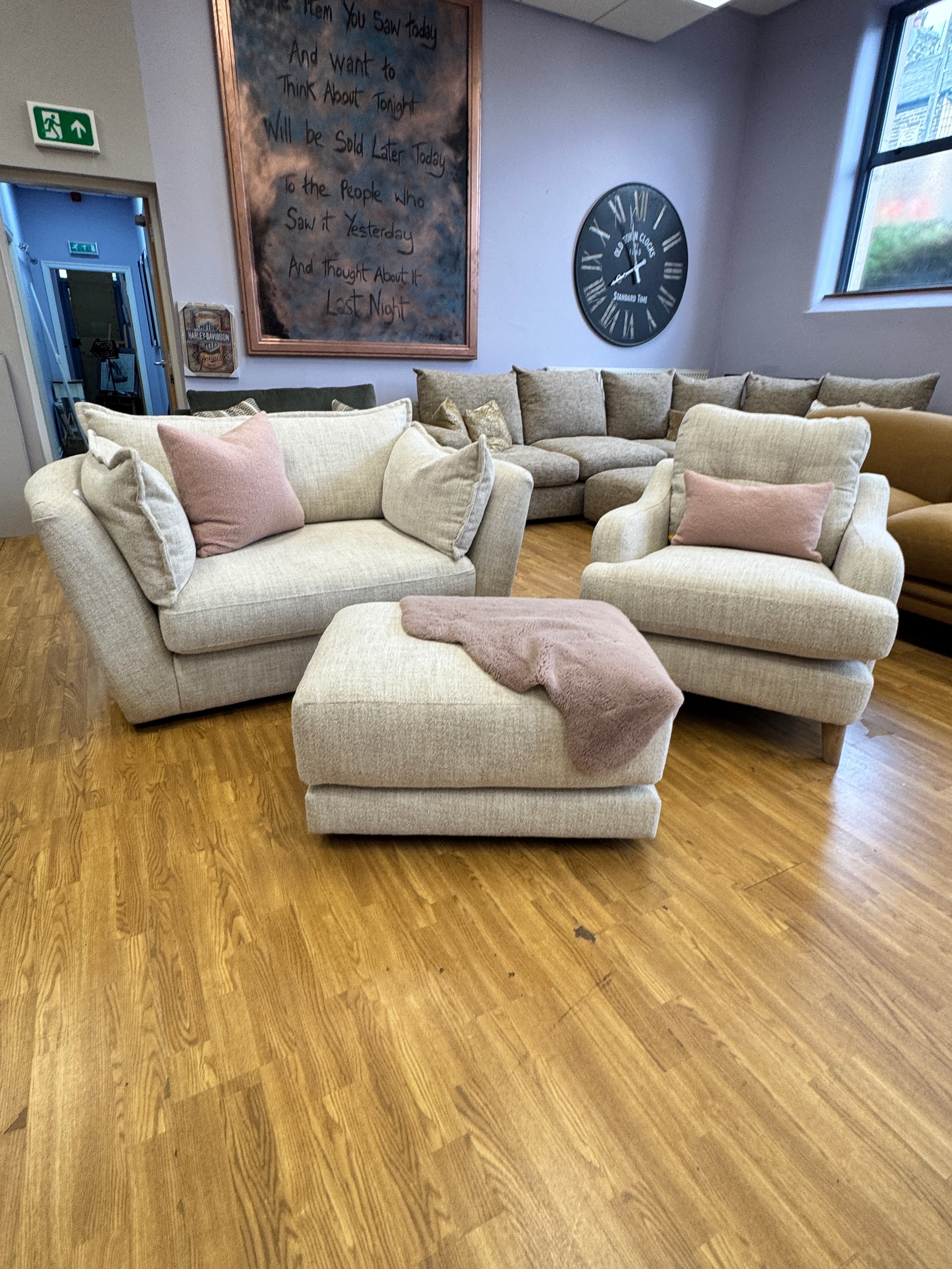 Rowan accent chair in Natural mix weave boucle fabric