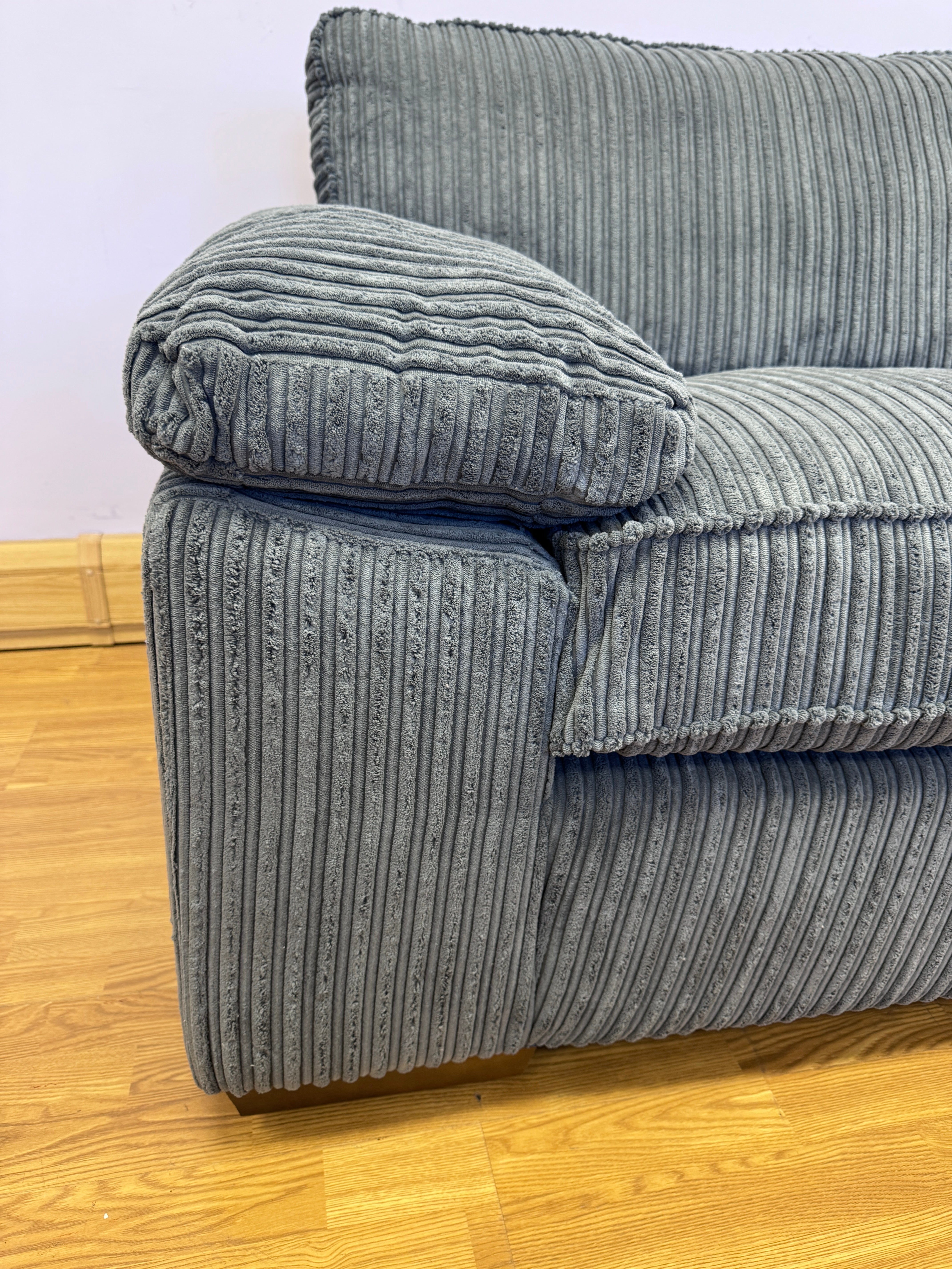 Dexter 2 seater standard back sofa in Charcoal Corduroy fabric