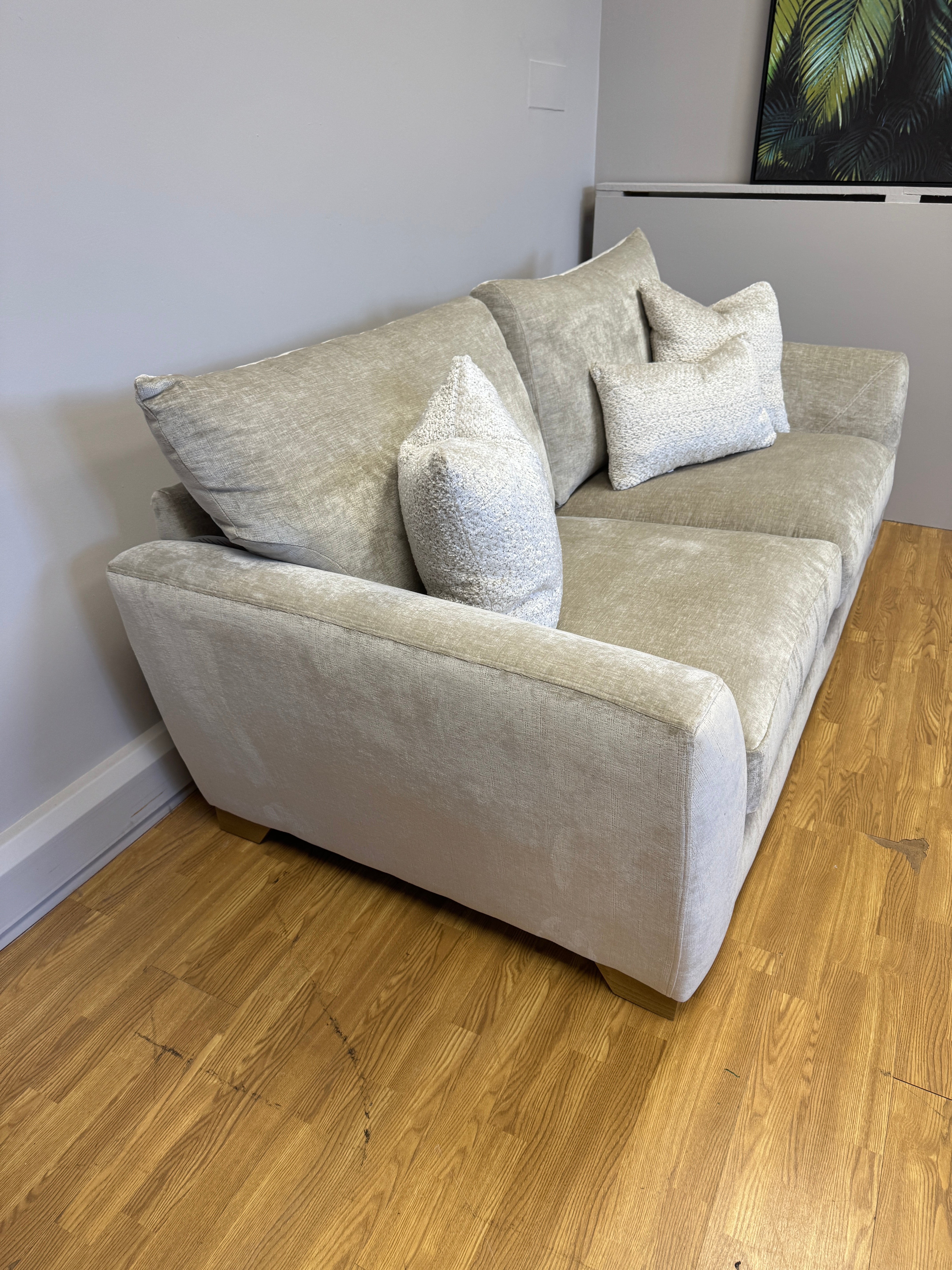 Mala 3 seater standard back sofa in Dion Husk (champagne chenille) fabric