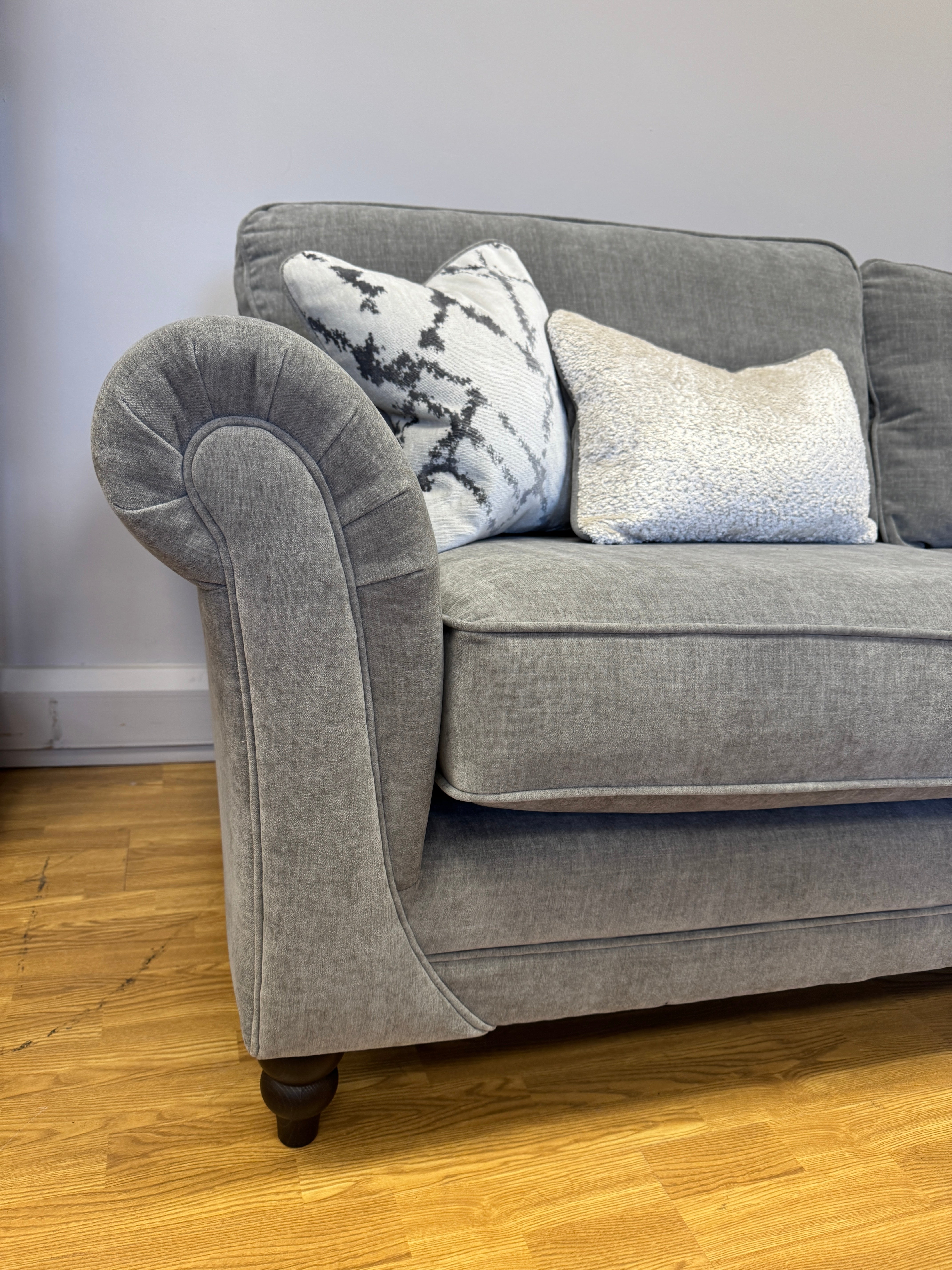 Danbury large 4 seater sofa in Ellis Koala (dark grey) fabric