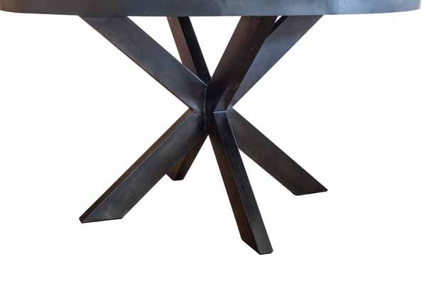 Oban round 140cm dining table with metal legs