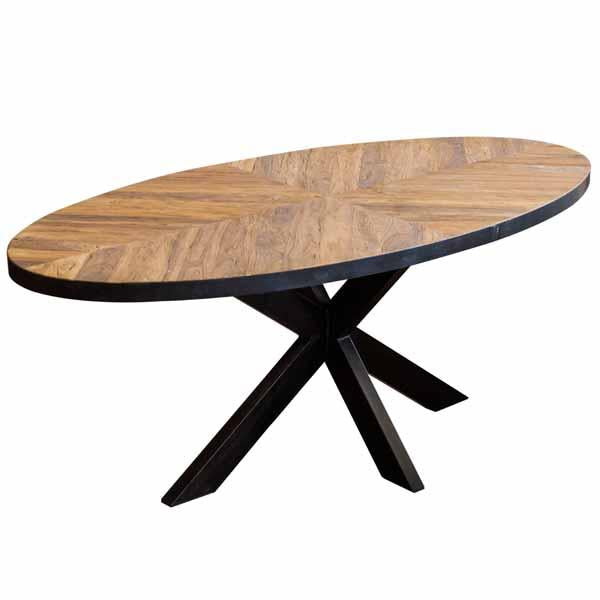 Oban large oval 240cm dining table with metal legs