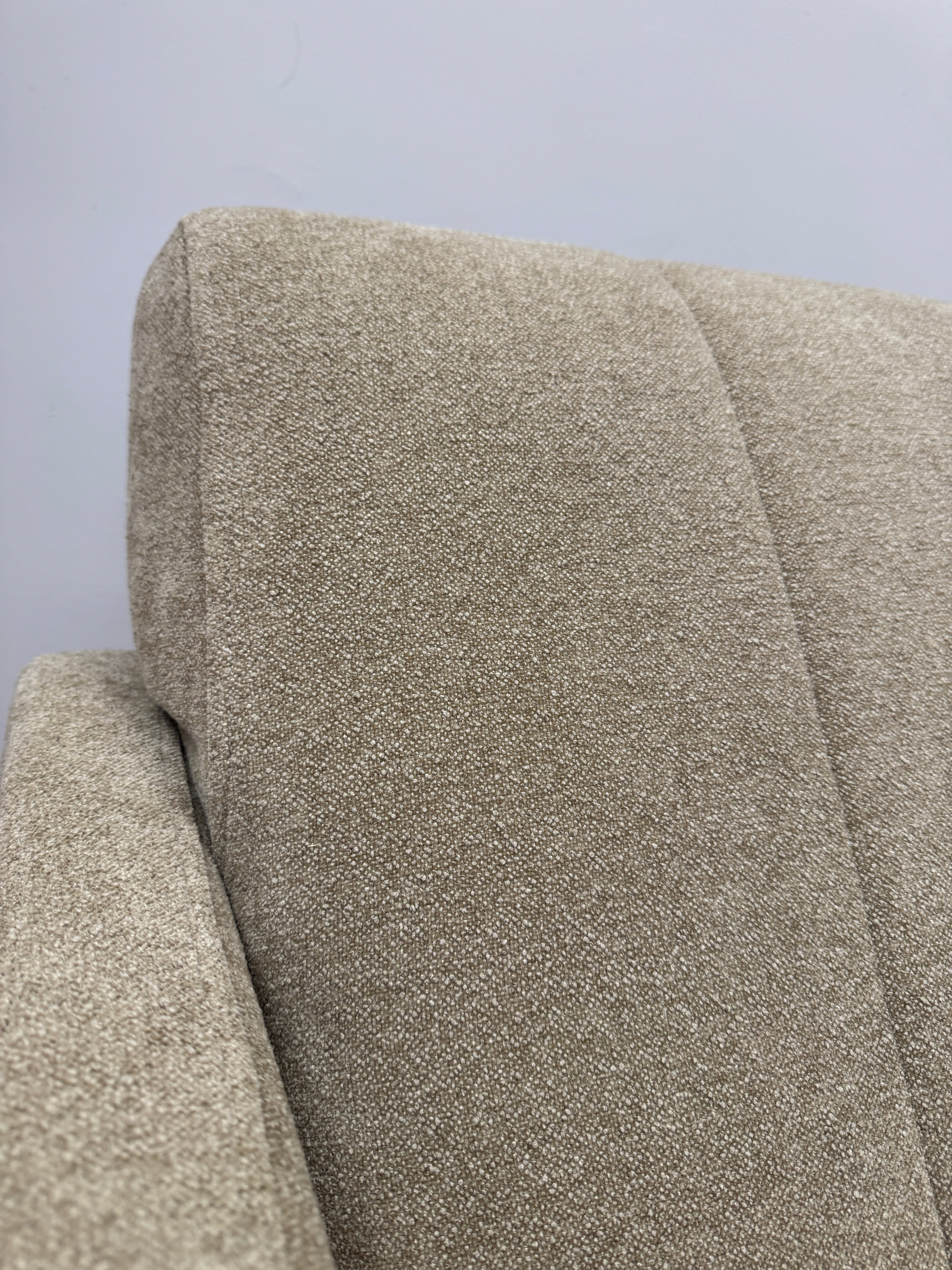 Sofology Soho swivel chair in taupe boucle fabric