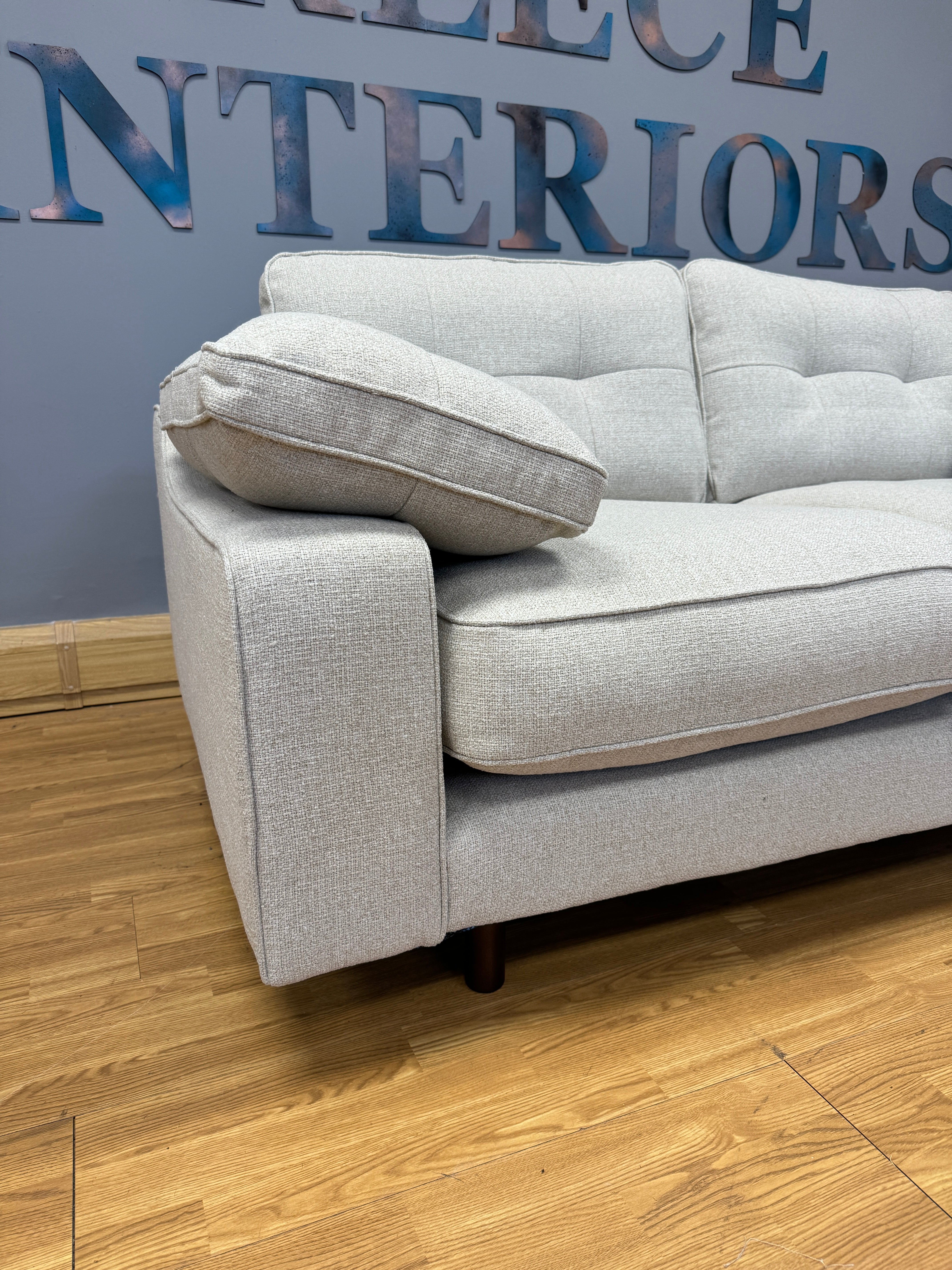 Kent 2 seater standard back sofa in natural weave fabric