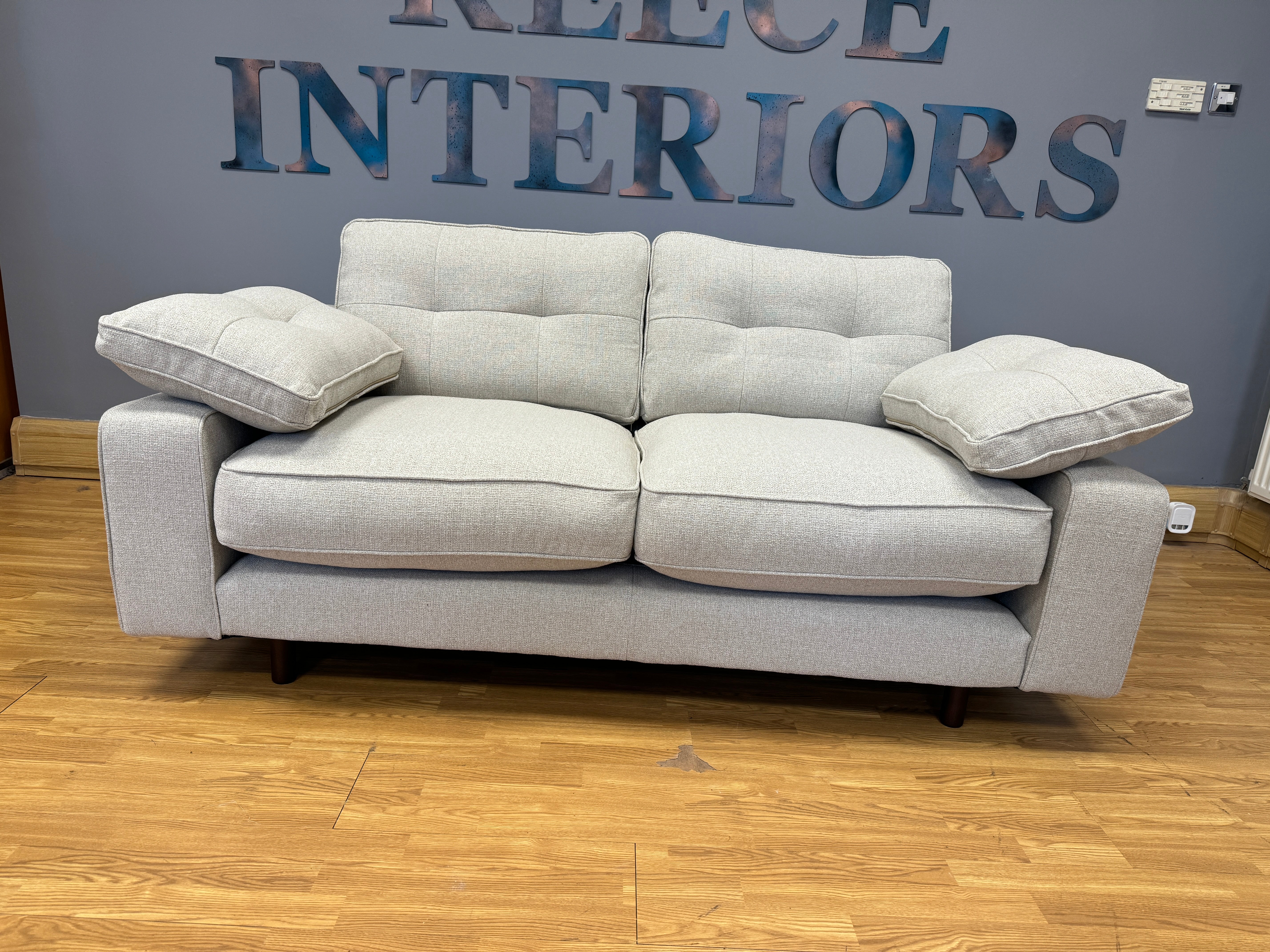 Kent 2 seater standard back sofa in natural weave fabric