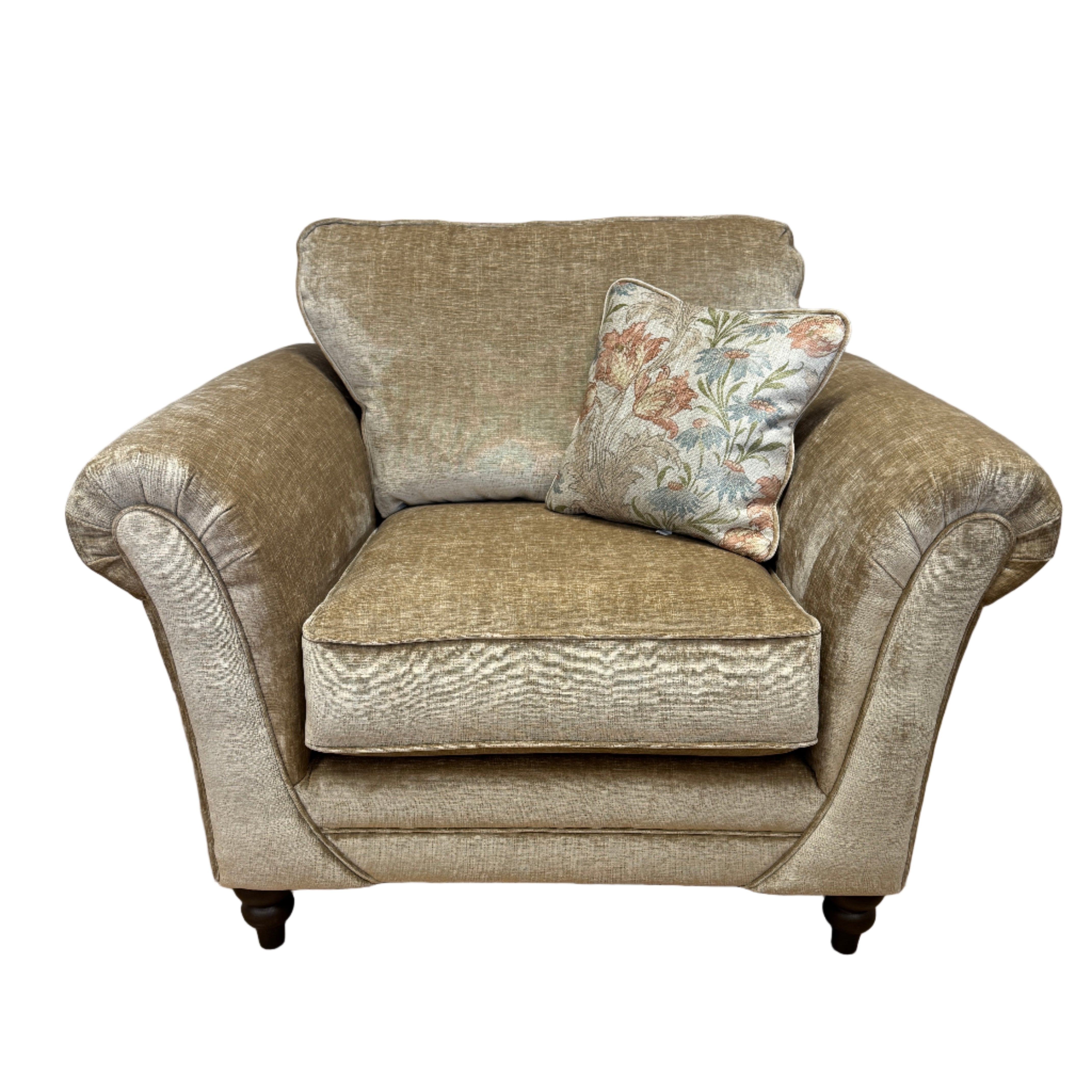 Danbury armchair in Dion Sand textured chenille fabric