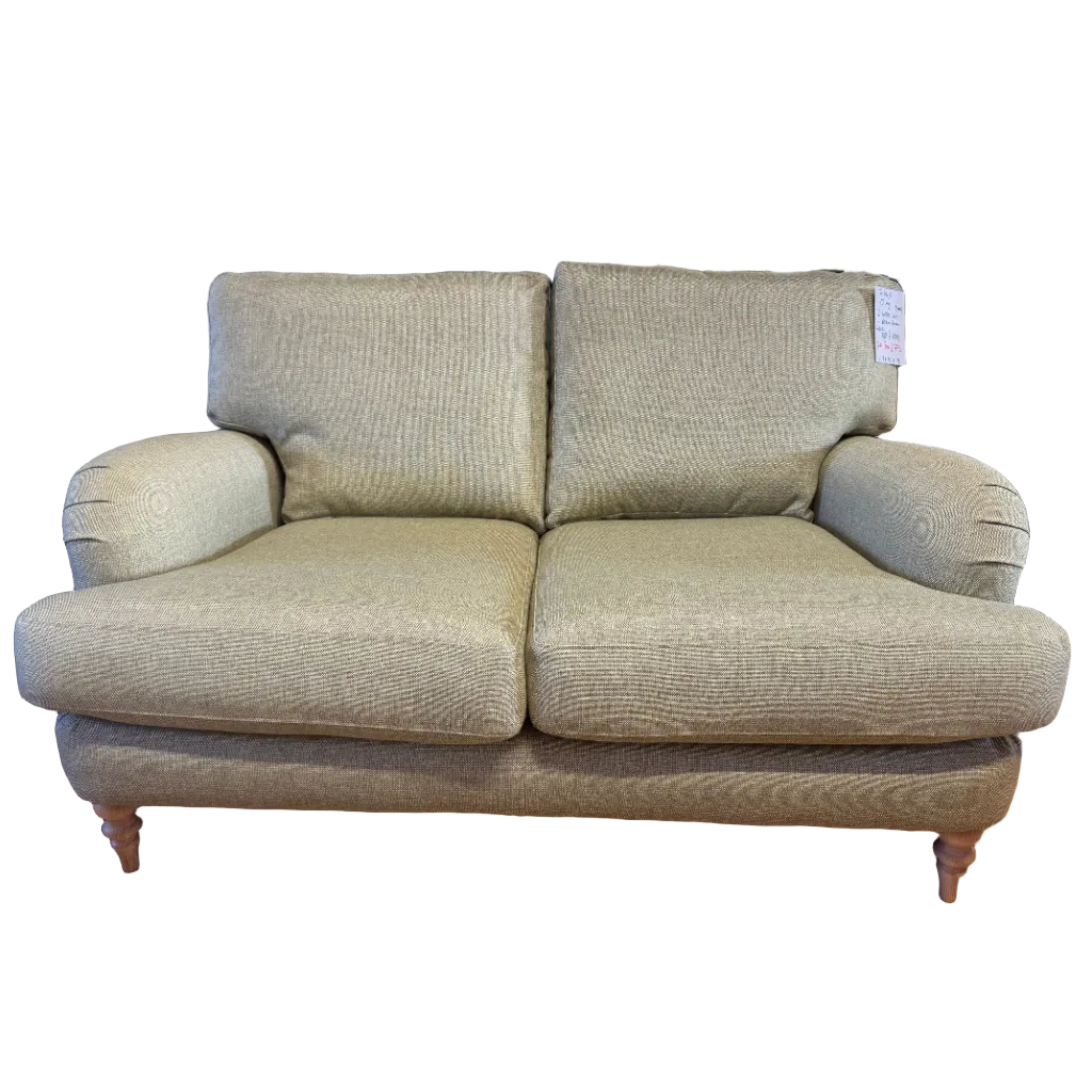 Otley 2 seater standard back sofa in Aston Green Aquaclean fabric