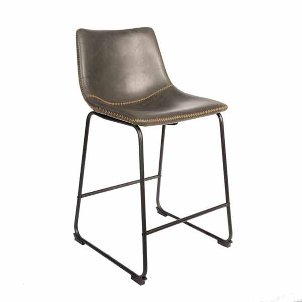 Cooper counter stool in vegan leather with baseball stitching