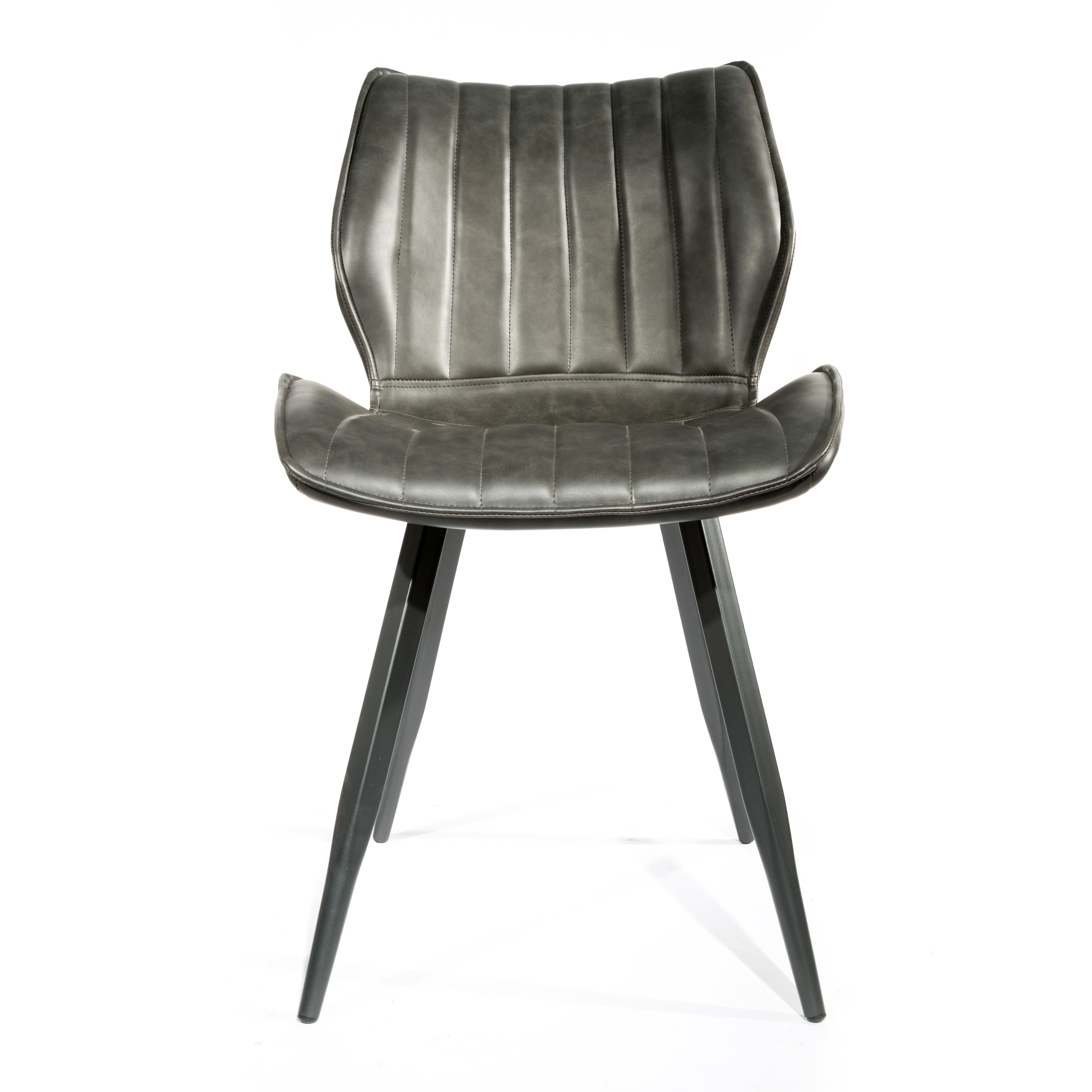 Alfa bounce dining chair in Grey vegan leather