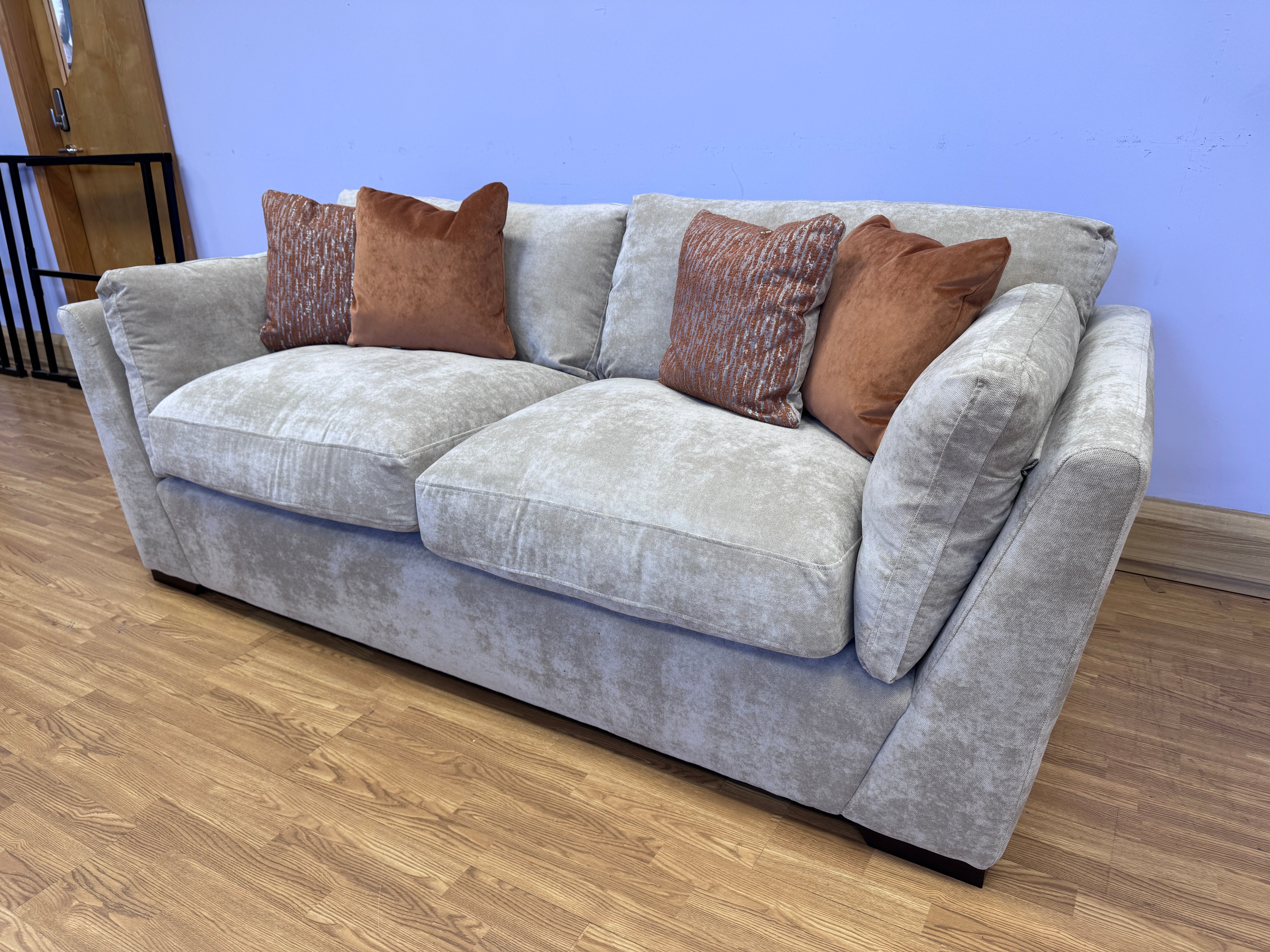 Phoenix 3 seater standard back sofa in Kingston Beige fabric