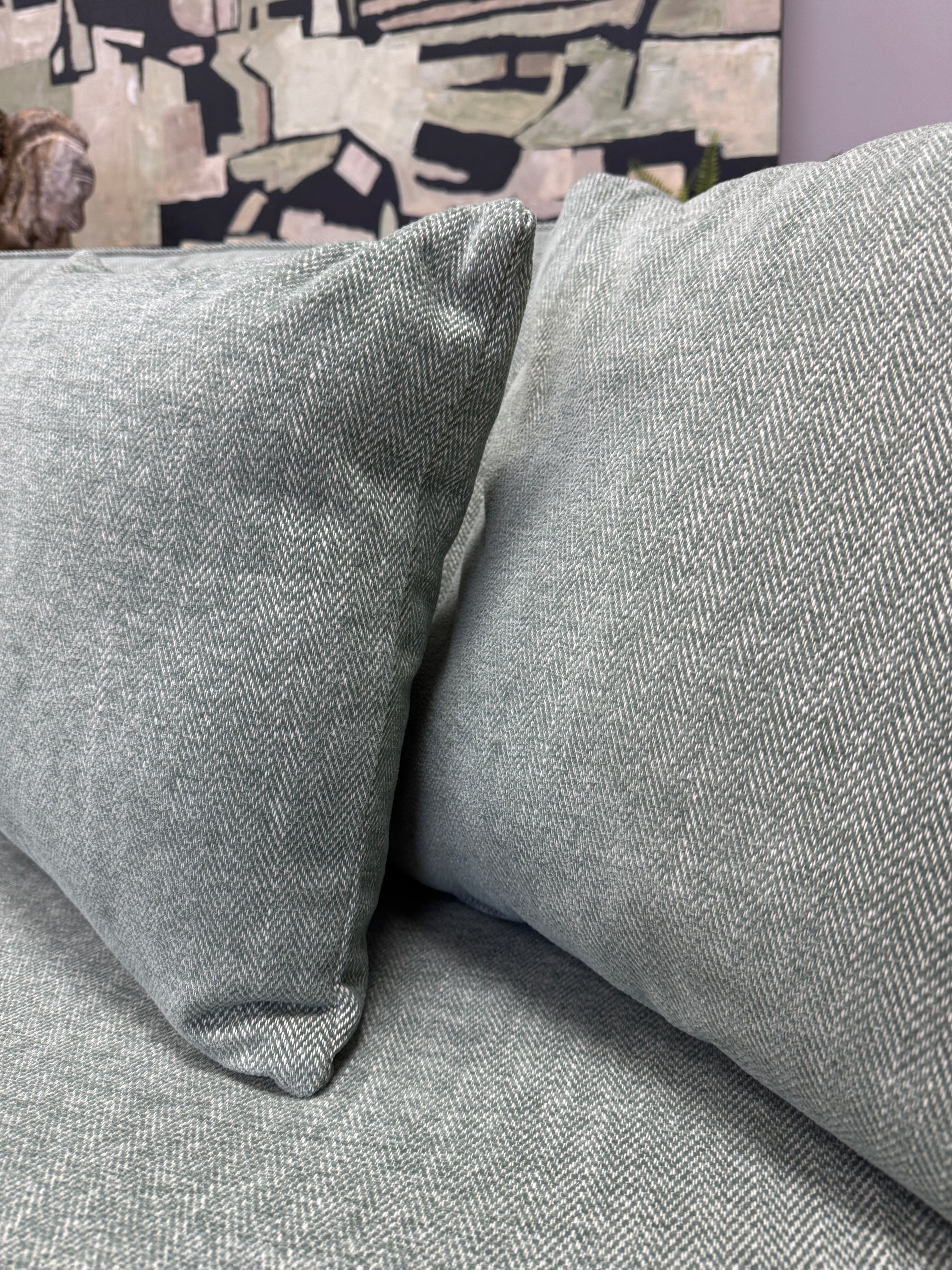 Sofology Canterbury 4 seater sofa in Delta Green Herringbone