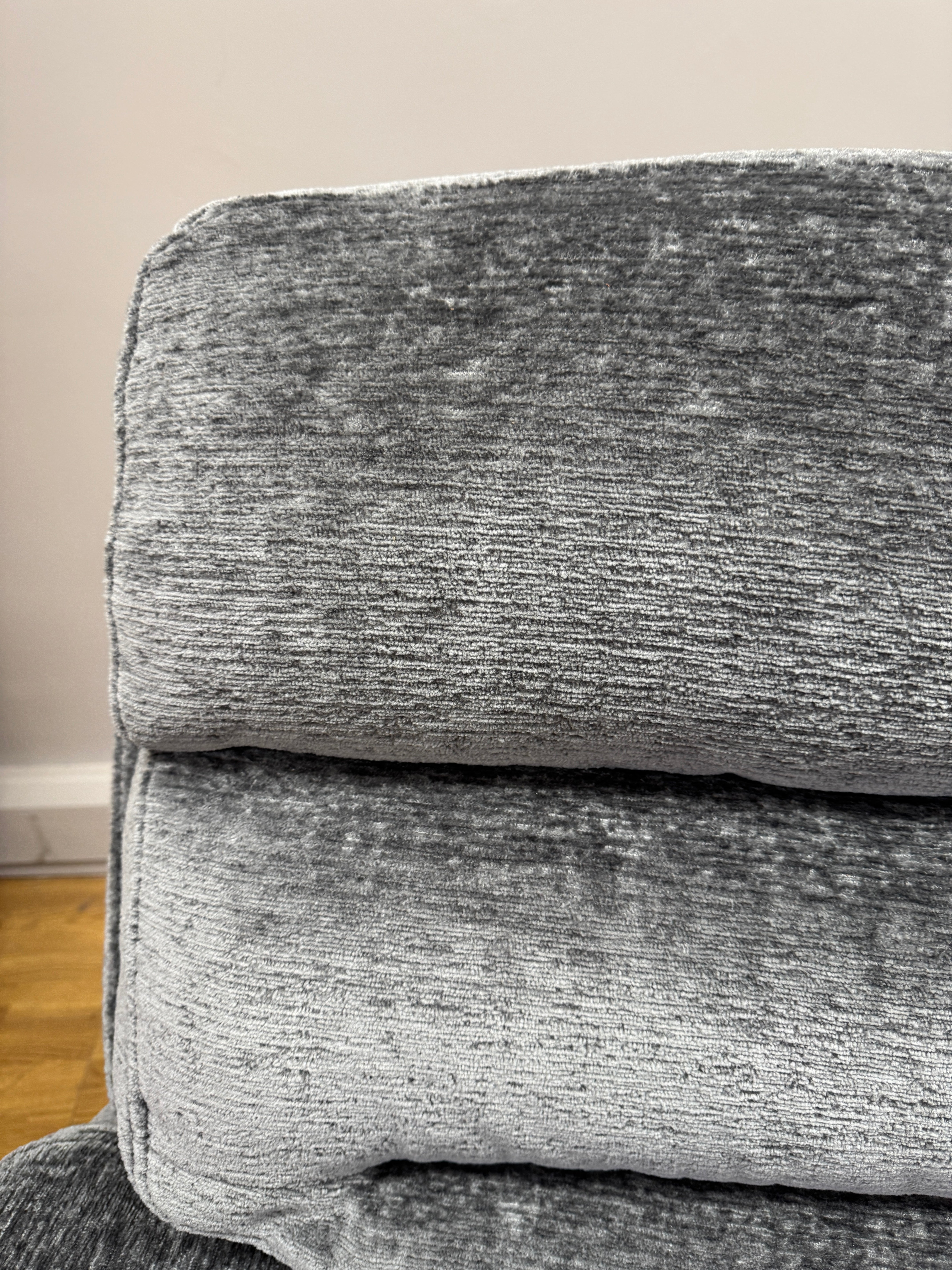 Halo Thaw 3 seater electric reclining sofa in Steel Grey Rustic Velvet