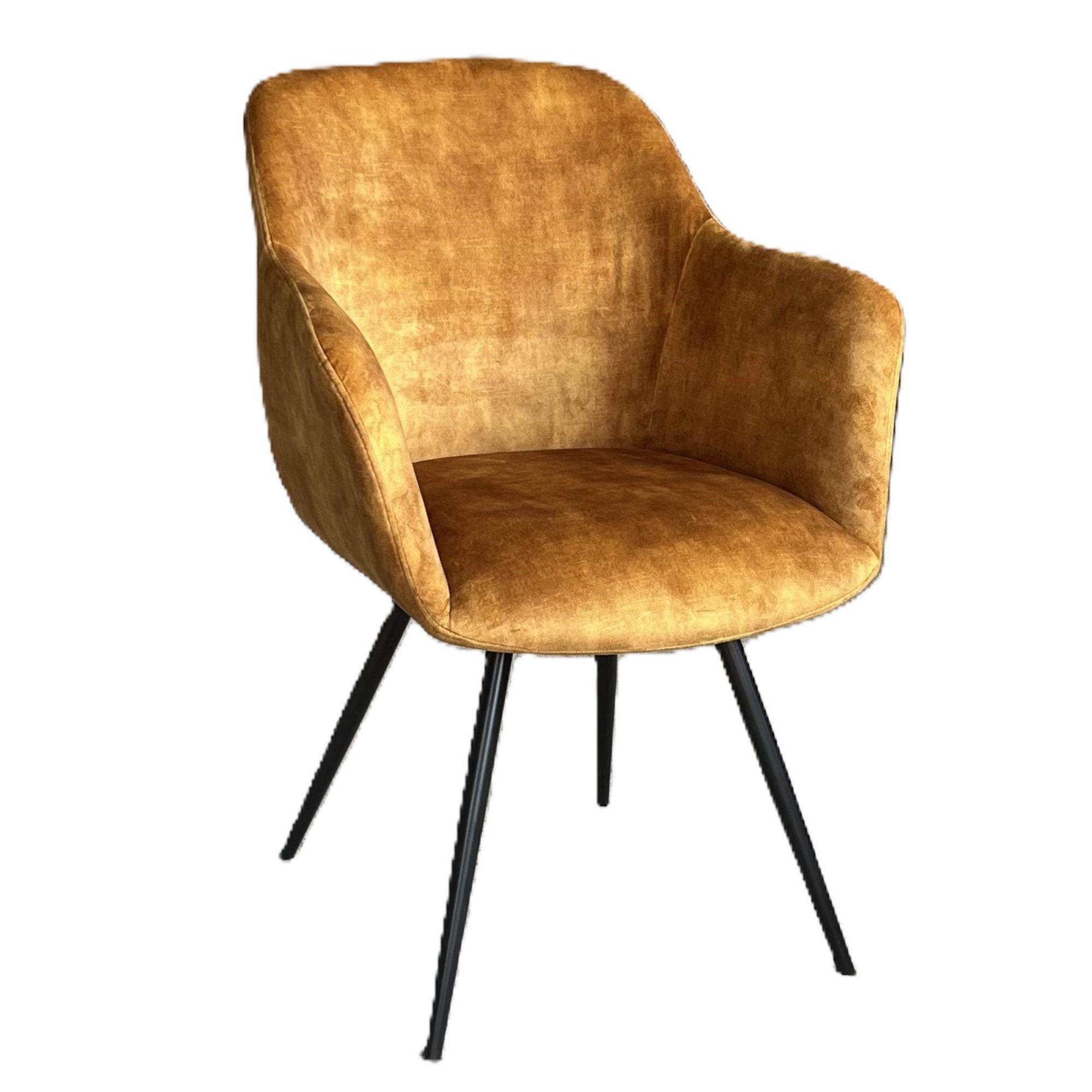 Enzo carver style dining chair in charcoal gold velvet