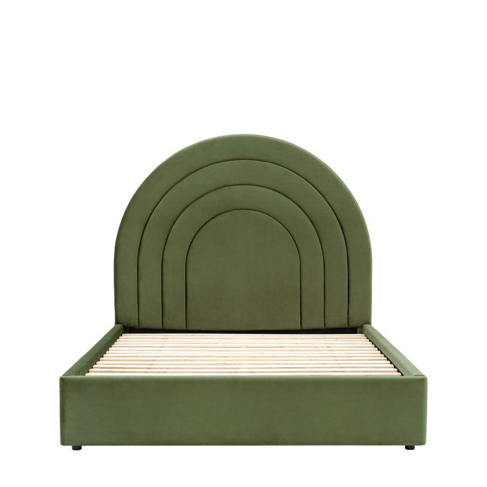 Arc Kingsize Bedframe - available in Green, Red, Blue & Grey velvet