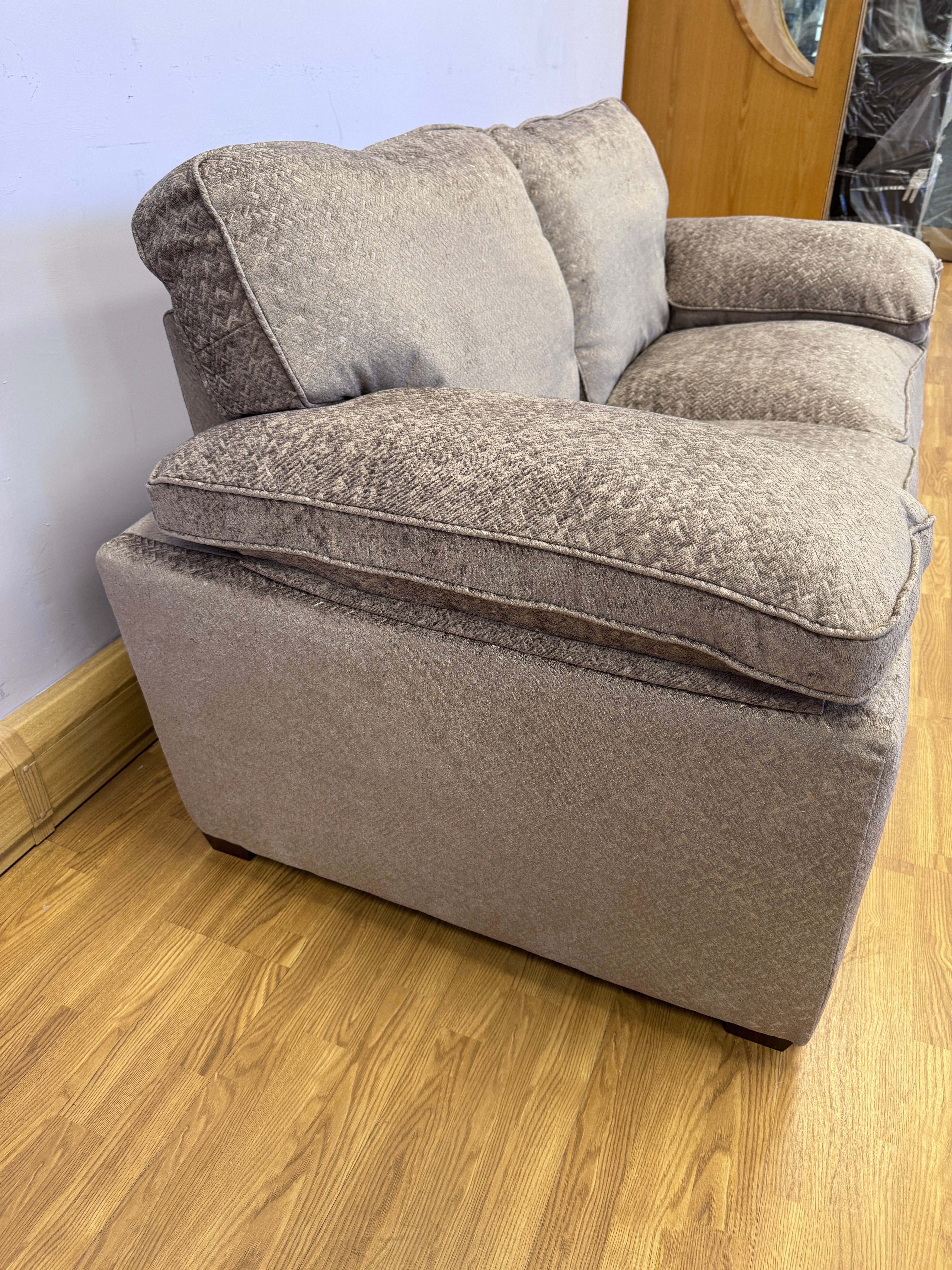 Cassie 3 seater standard back sofa in Mercury Mink fabric