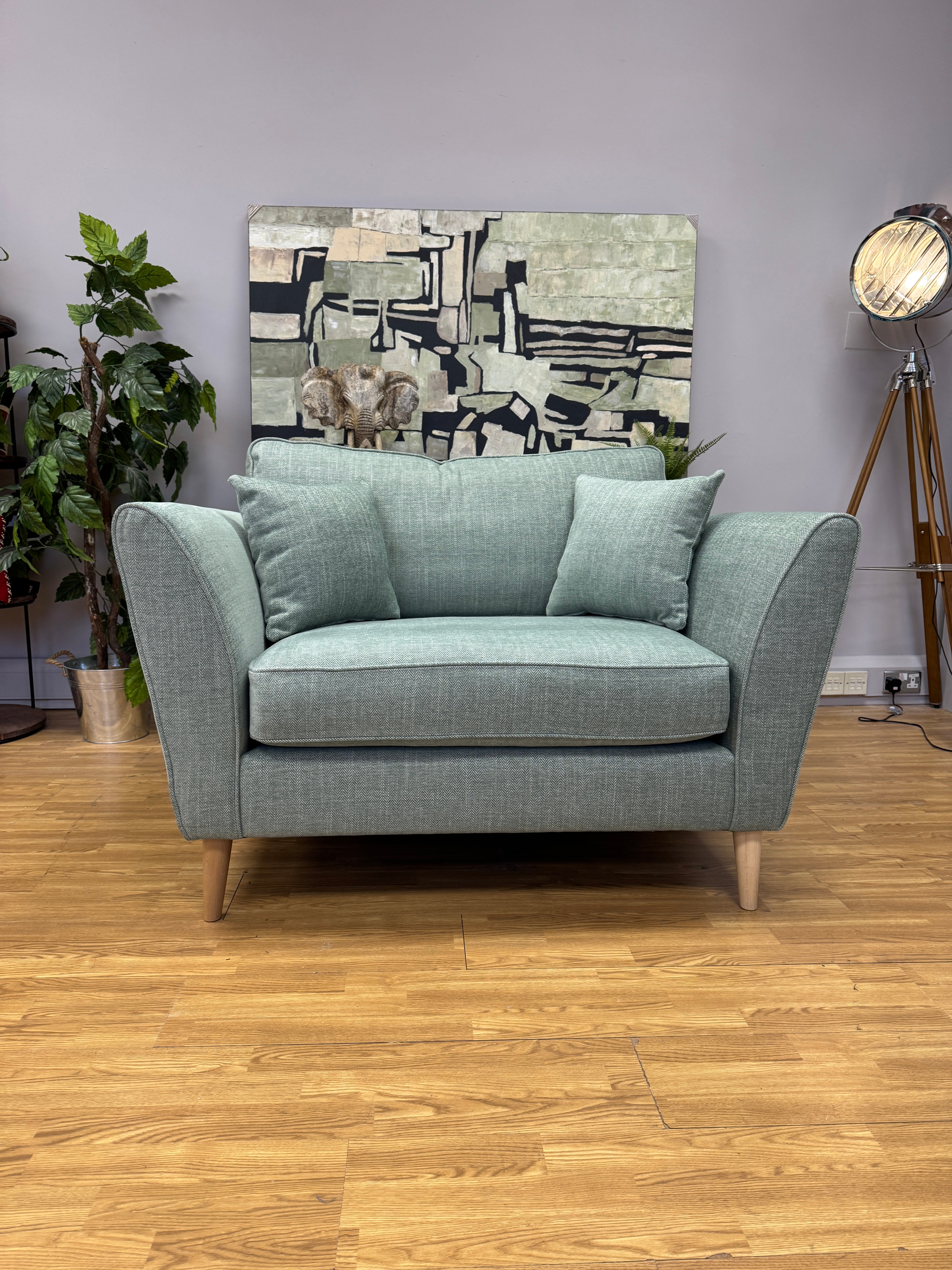 Sofology Canterbury 4 seater sofa in Delta Green Herringbone