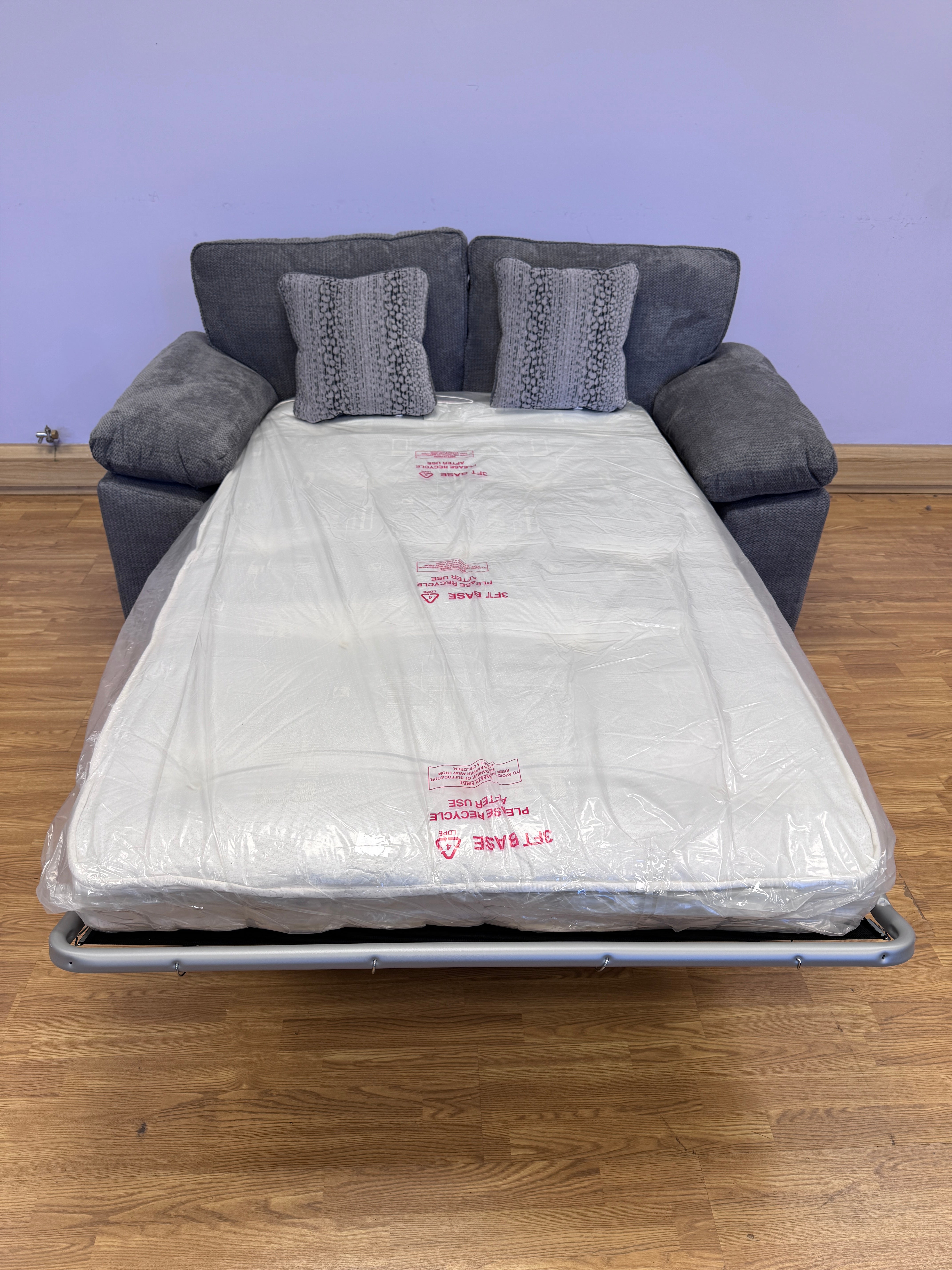 Dexter 2 seater standard back sofa bed in Rich Charcoal fabric