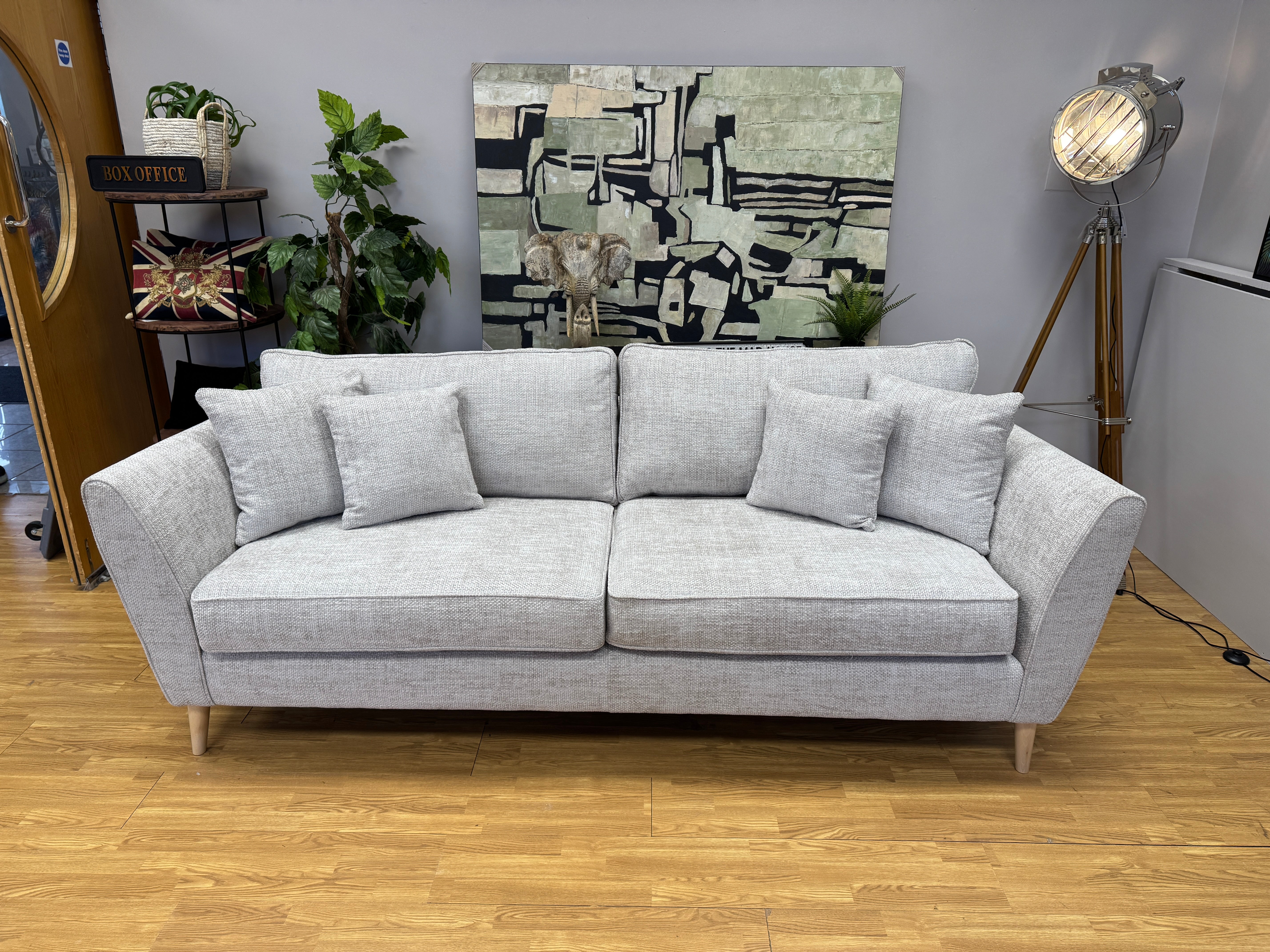 Sofology Canterbury 4 seater sofa in Tabby Humice chenille cross weave