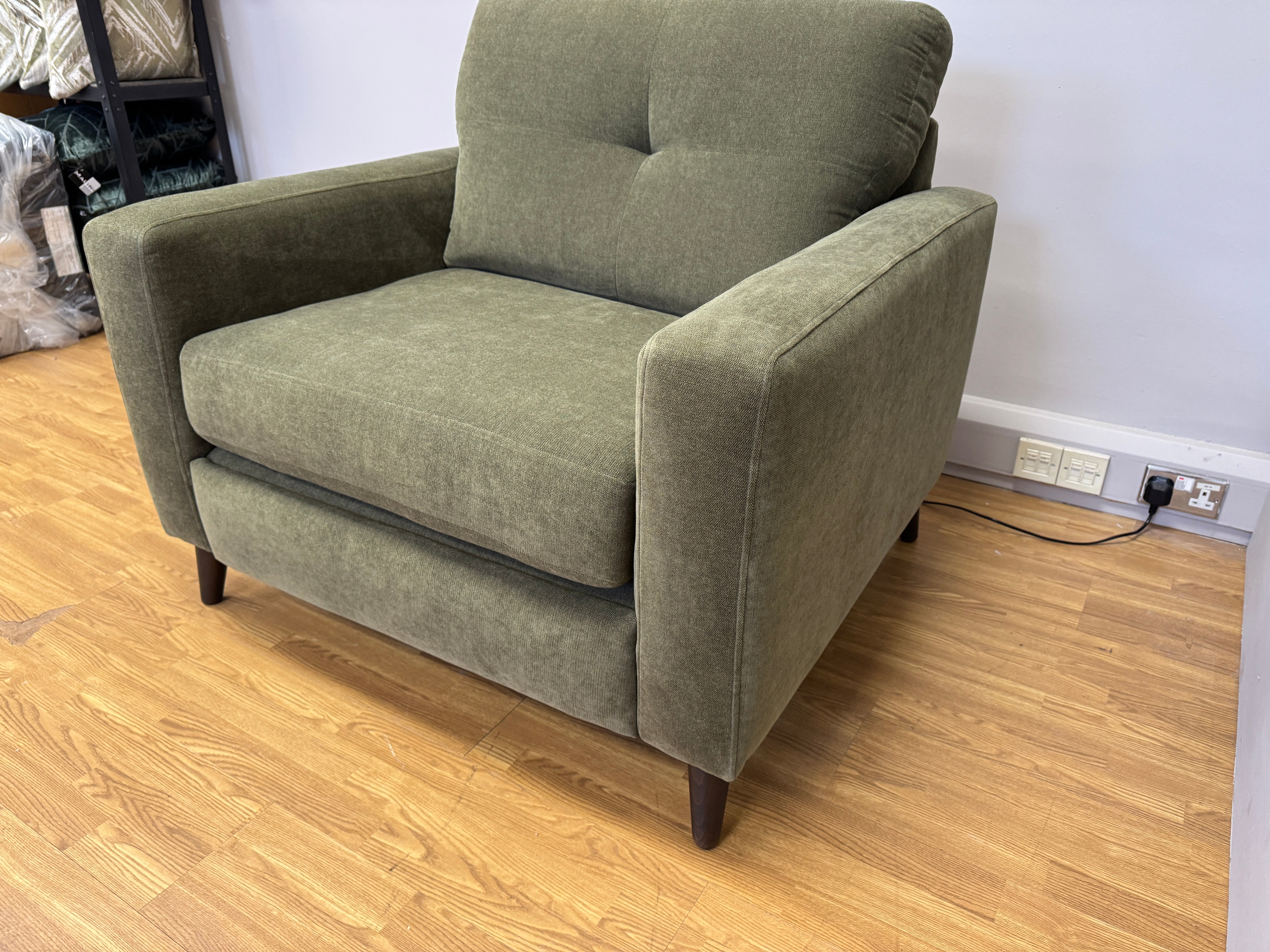 Lilly Easy Lounger accent chair with electric footrest in Freya Palmer green fabric