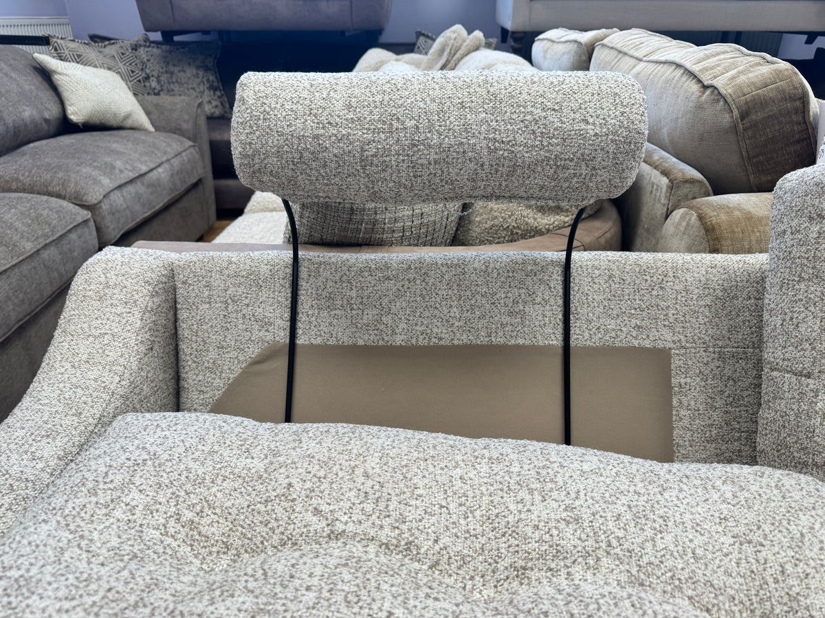 Lisbon 3 seater sofa with removable headrests in soft natural mix boucle fabric