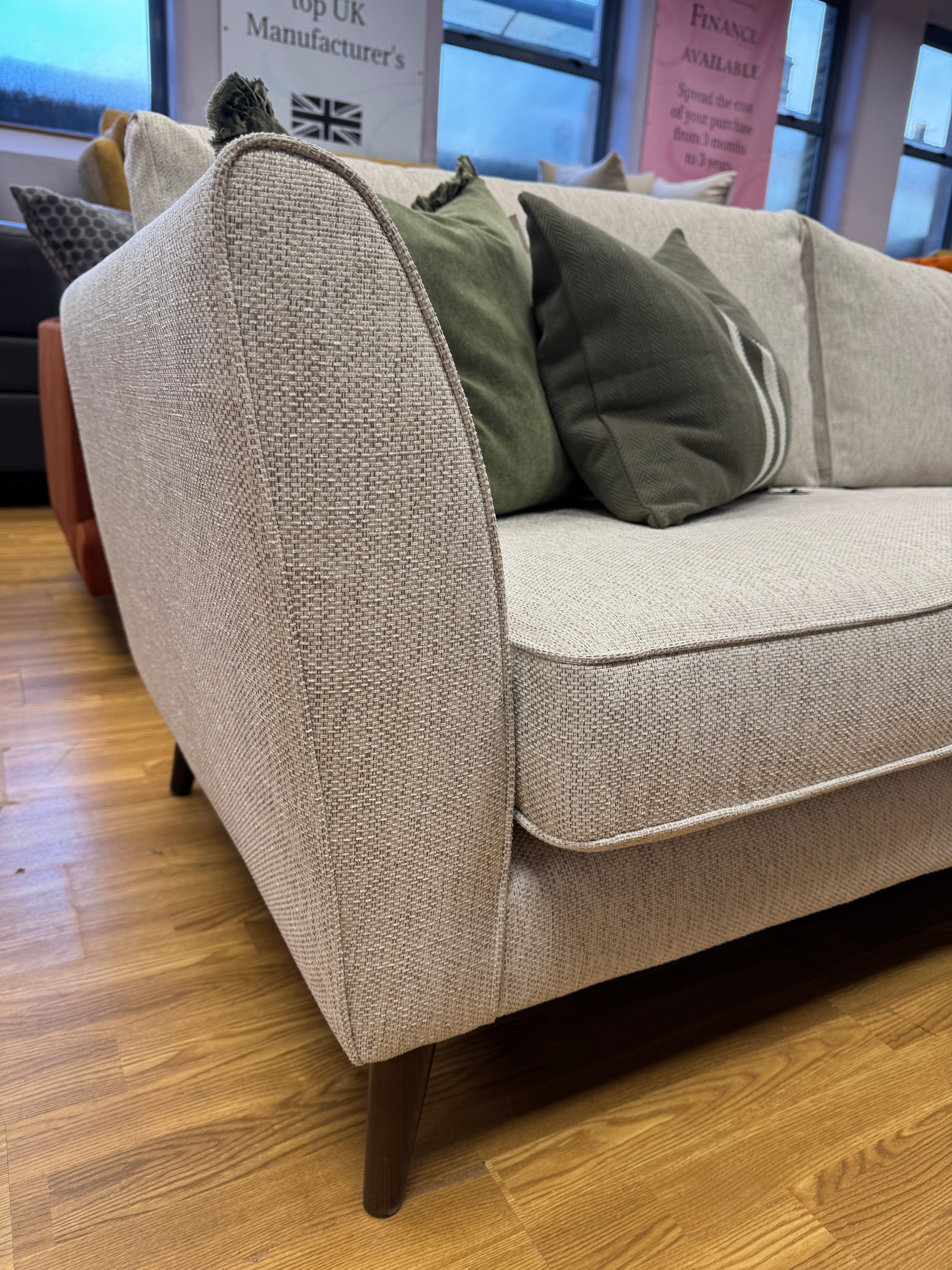 Sofology Canterbury 4 seater sofa in natural weave fabric