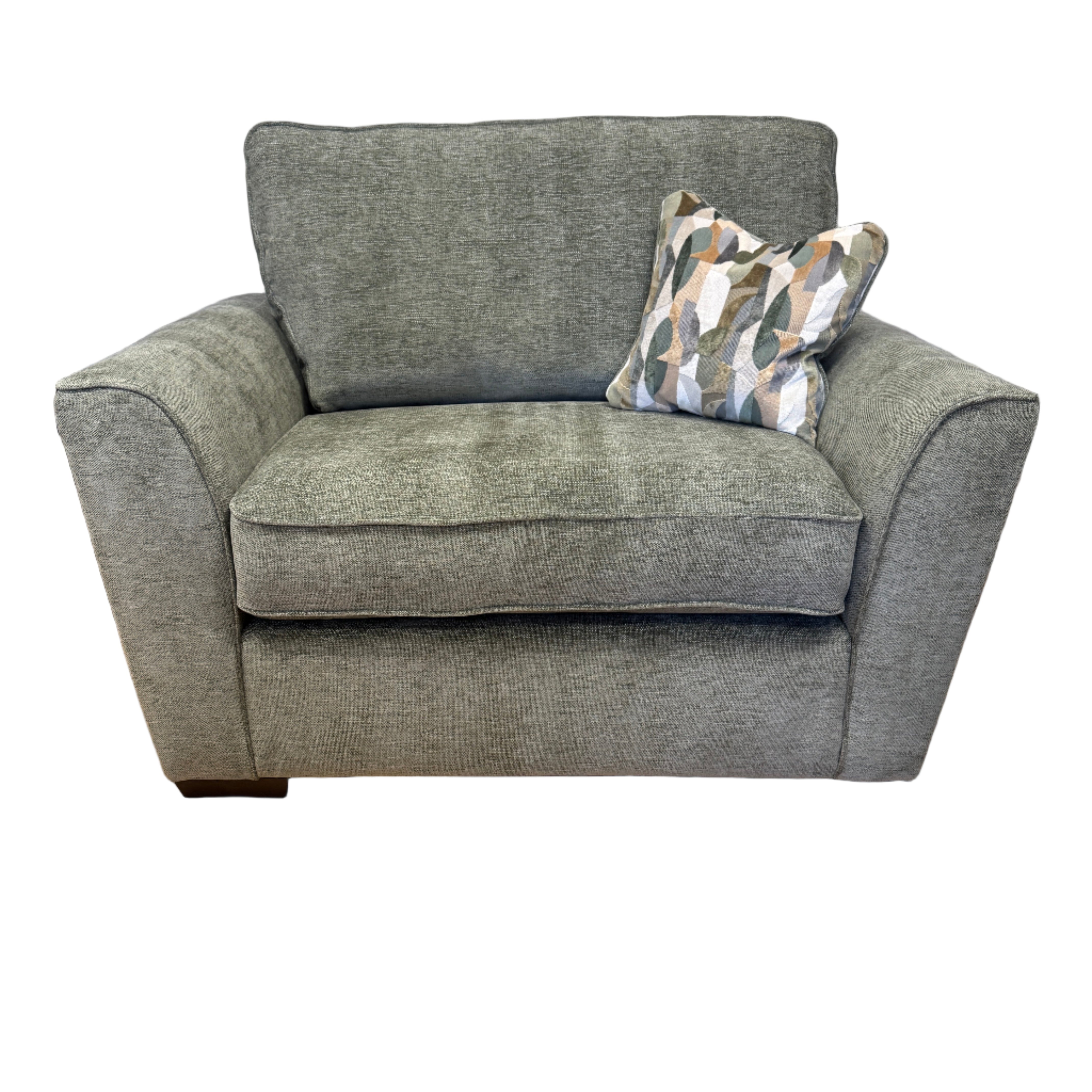 Caspian standard back loveseat in Marlon Botanic green fabric