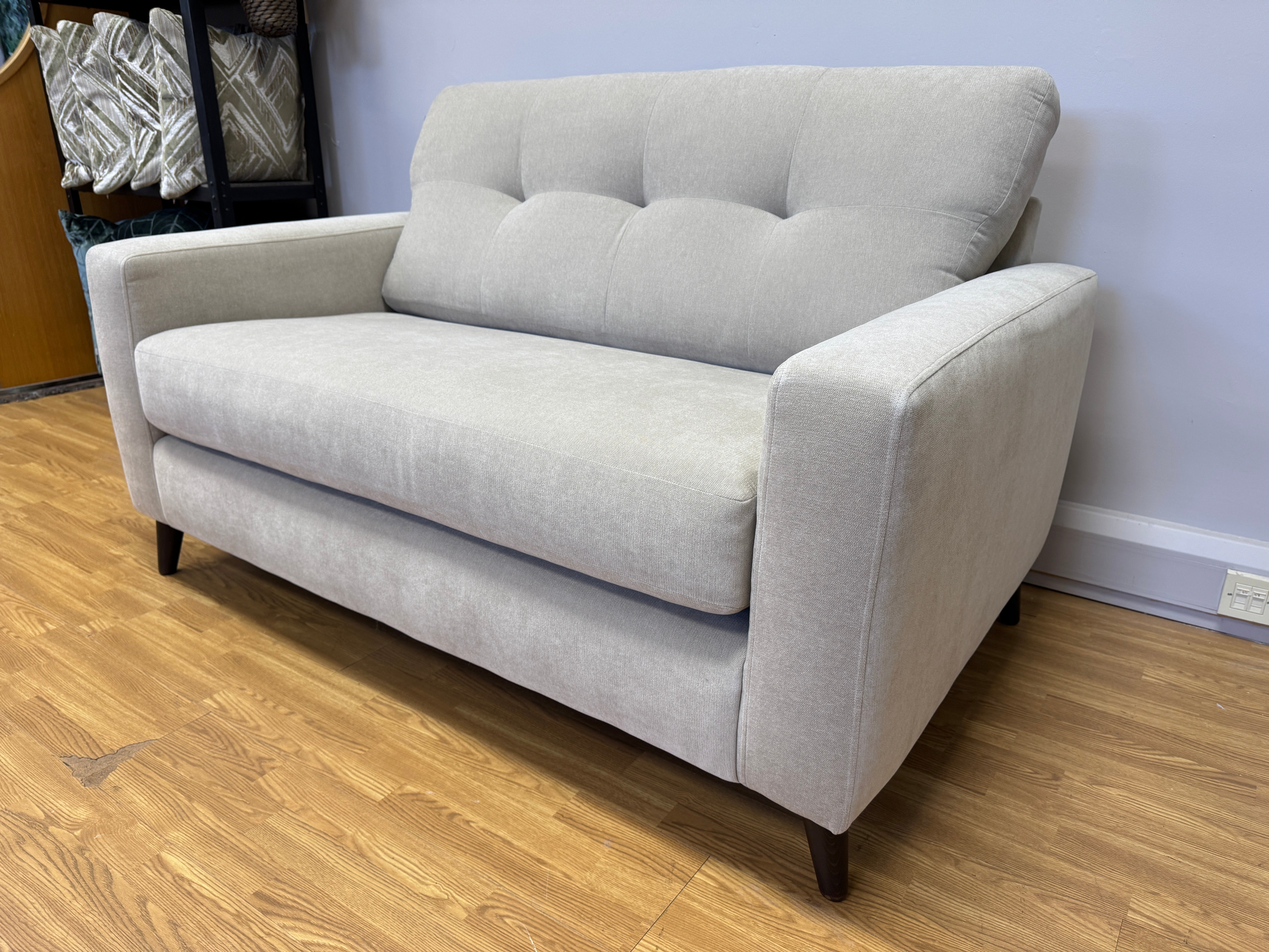 Lilly 2 seater bench seat sofa in Freya Oatmeal natural fabric