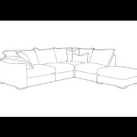 Lennox 4 piece modular chaise sofa group & footstool (left or right facing sofa)