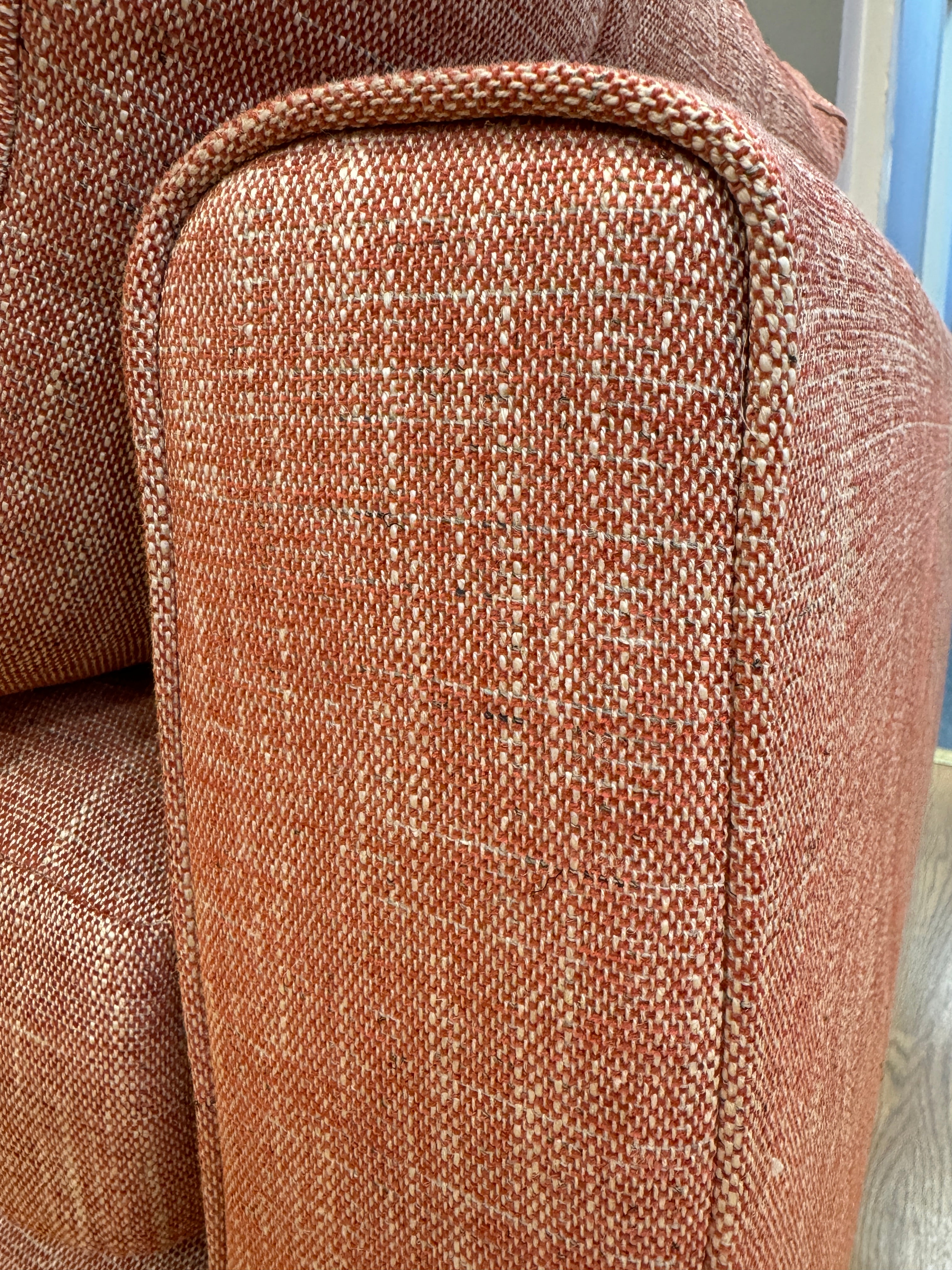 Maya standard back loveseat in Terracotta mix weave fabric