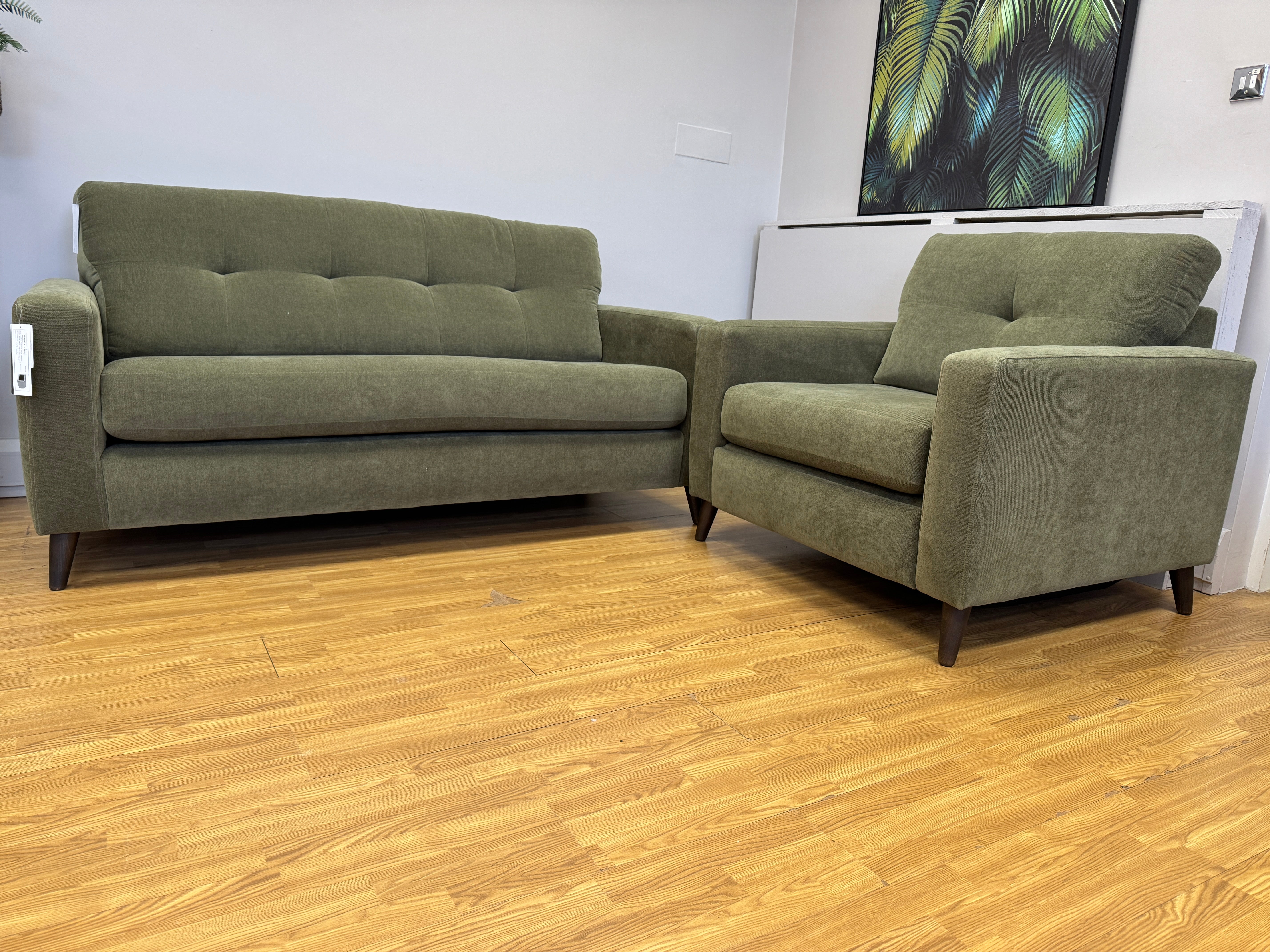 Lilly Easy Lounger accent chair with electric footrest in Freya Palmer green fabric