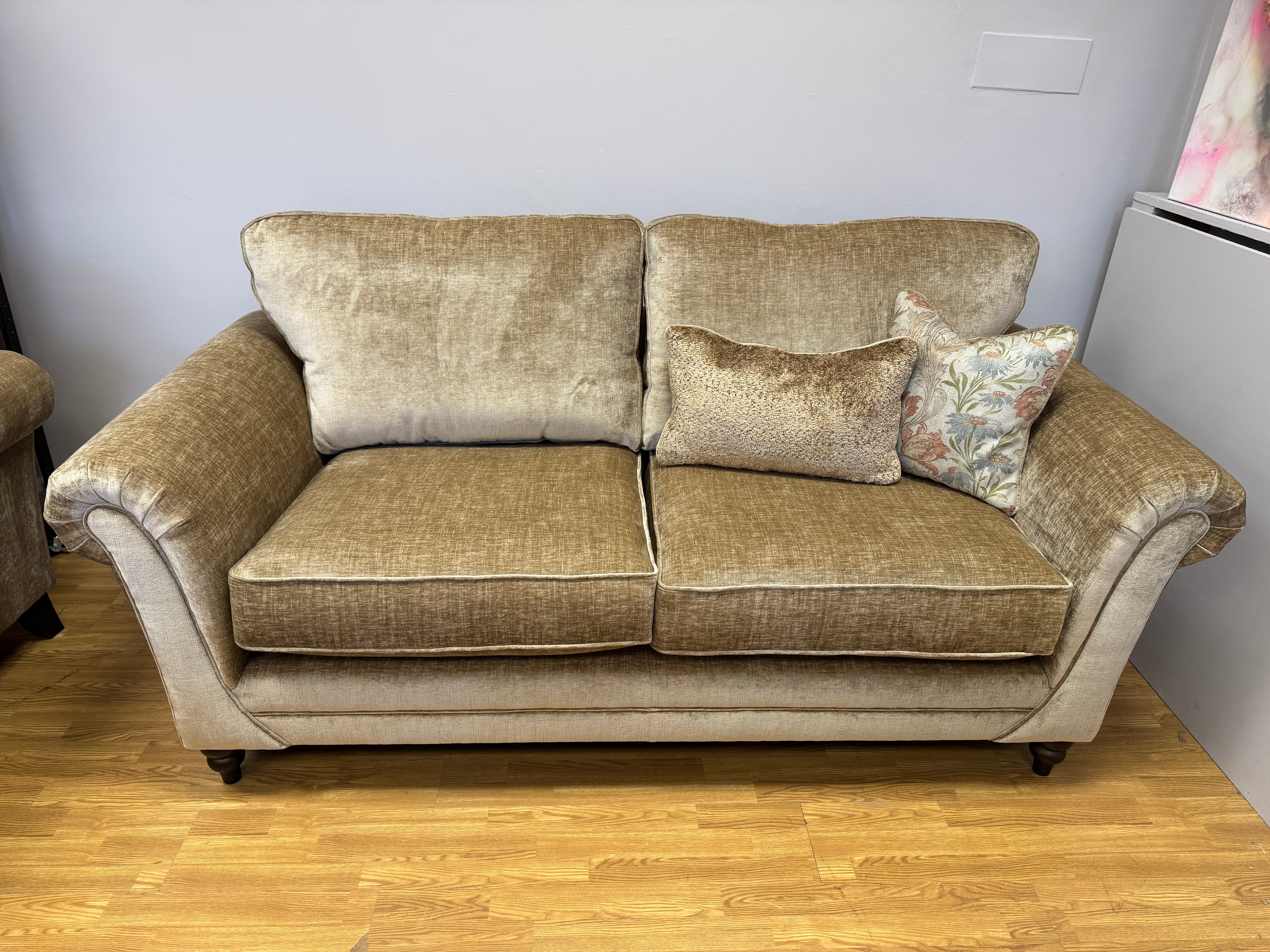 Danbury 3 seater sofa in Dion Sand textured chenille fabric