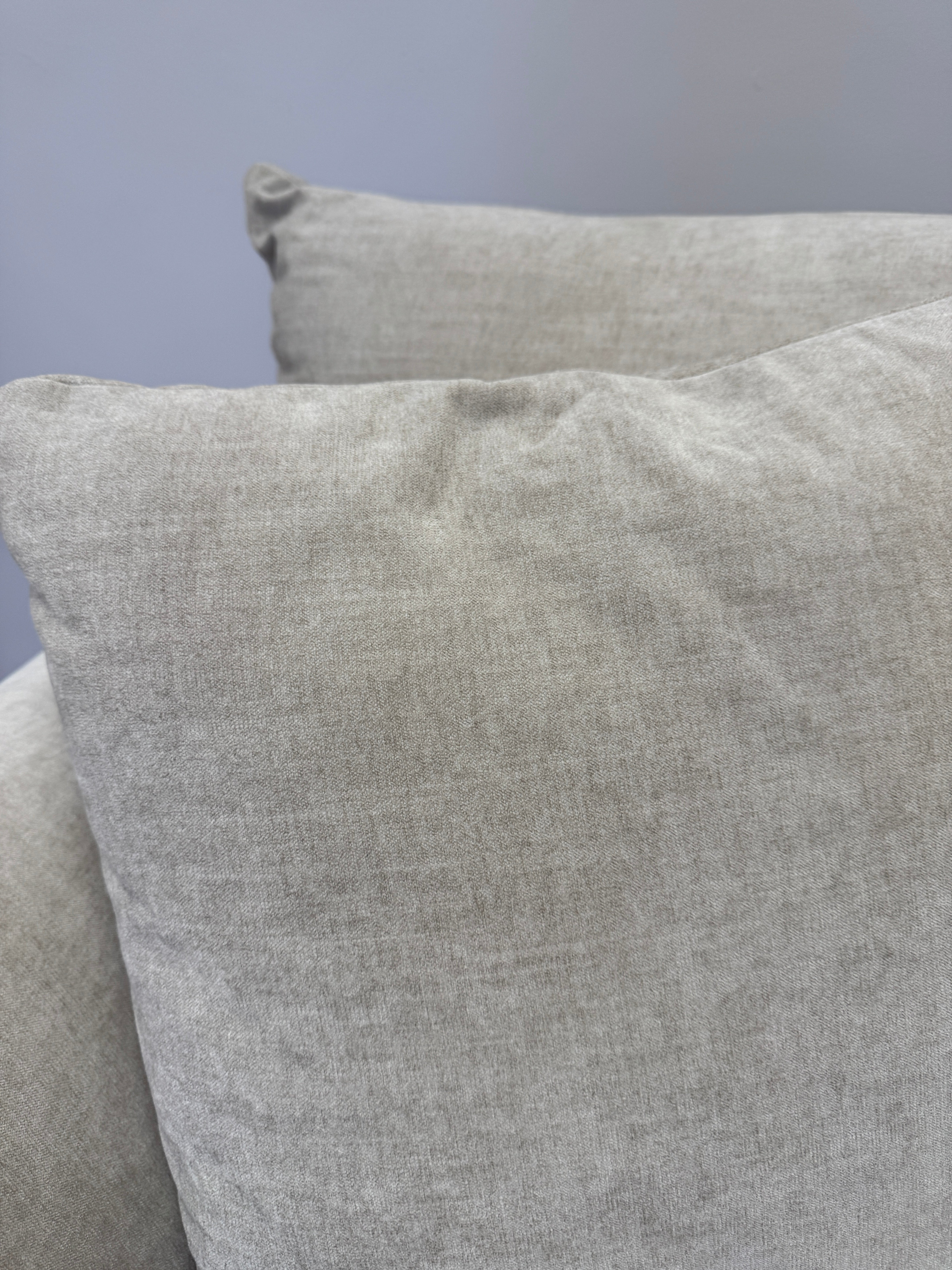 Mala large loveseat in Ellis Bamboo brushed cotton fabric