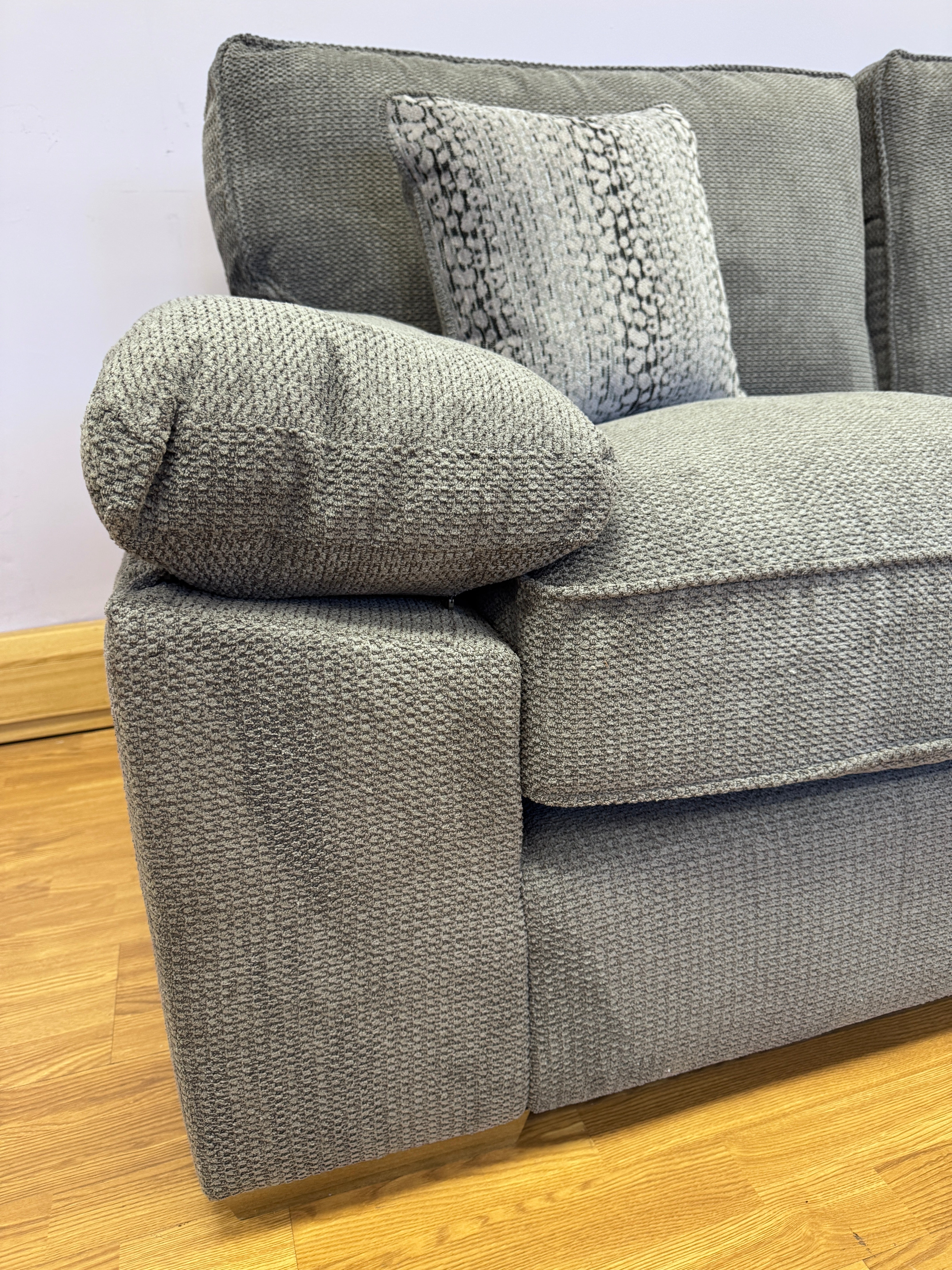 Dexter 3 seater standard back sofa in Rich Charcoal fabric