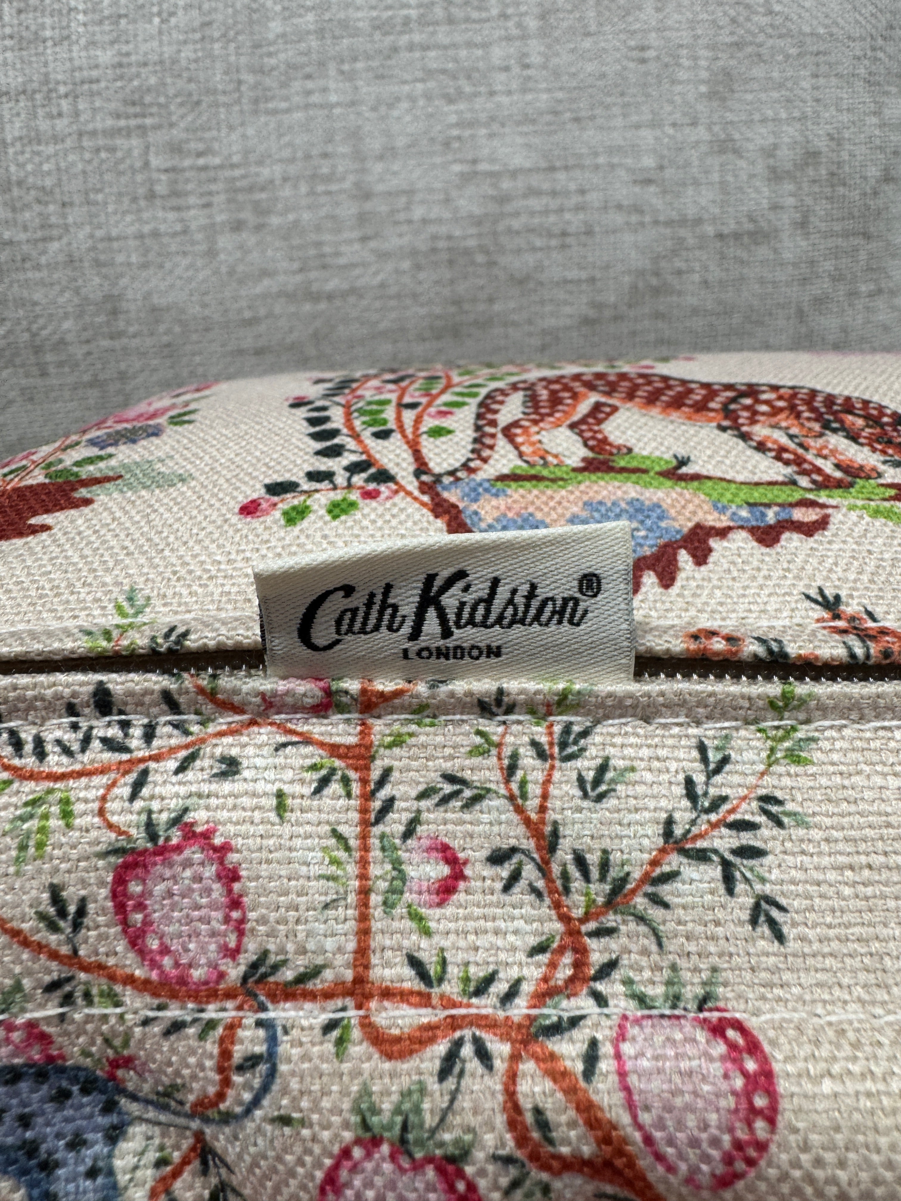 Cath Kidston square cushion in natural Painted Kingdom cotton fabric 50 x 50cm