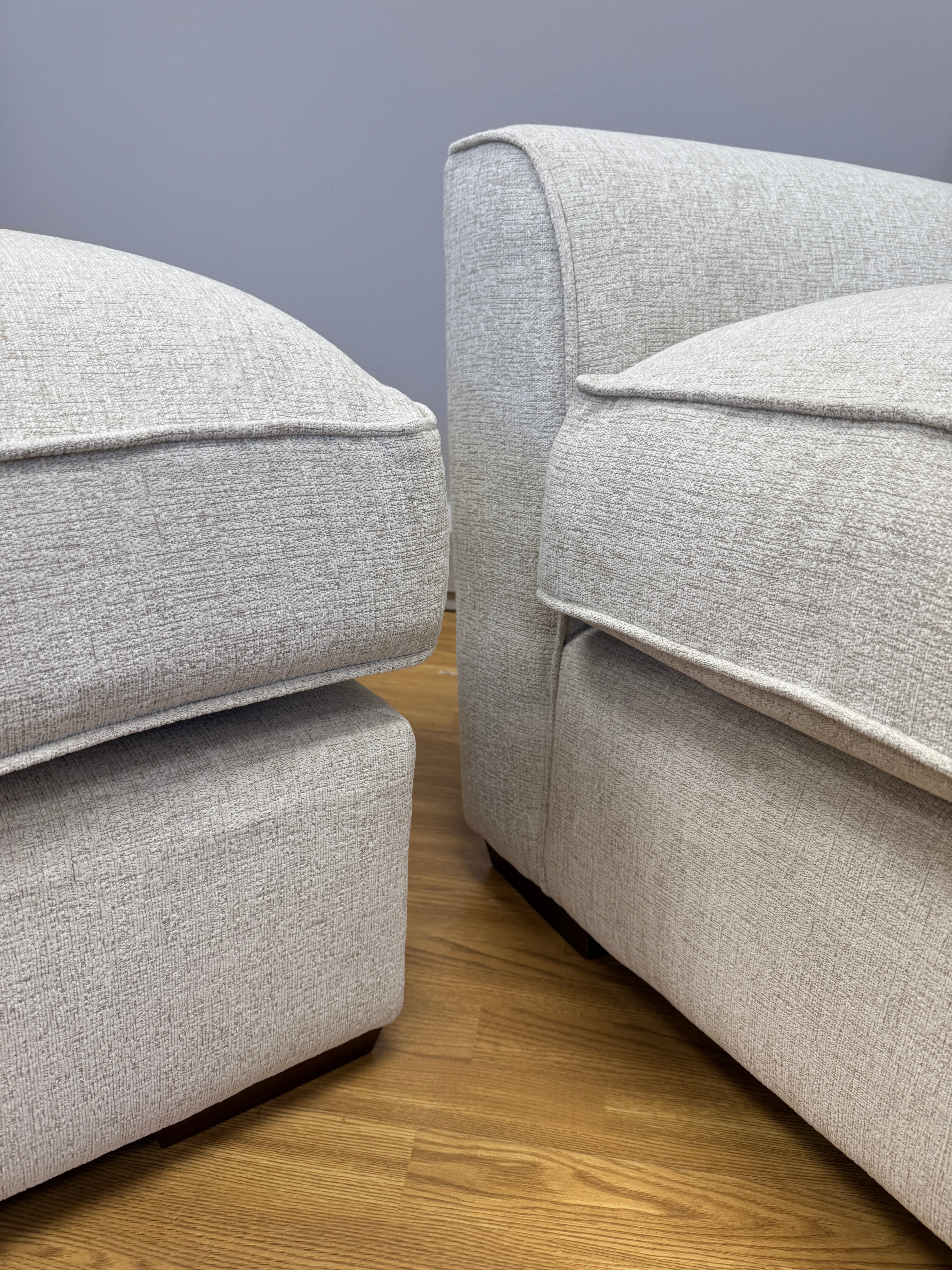 Fantasia large footstool in Lassie Linen fabric